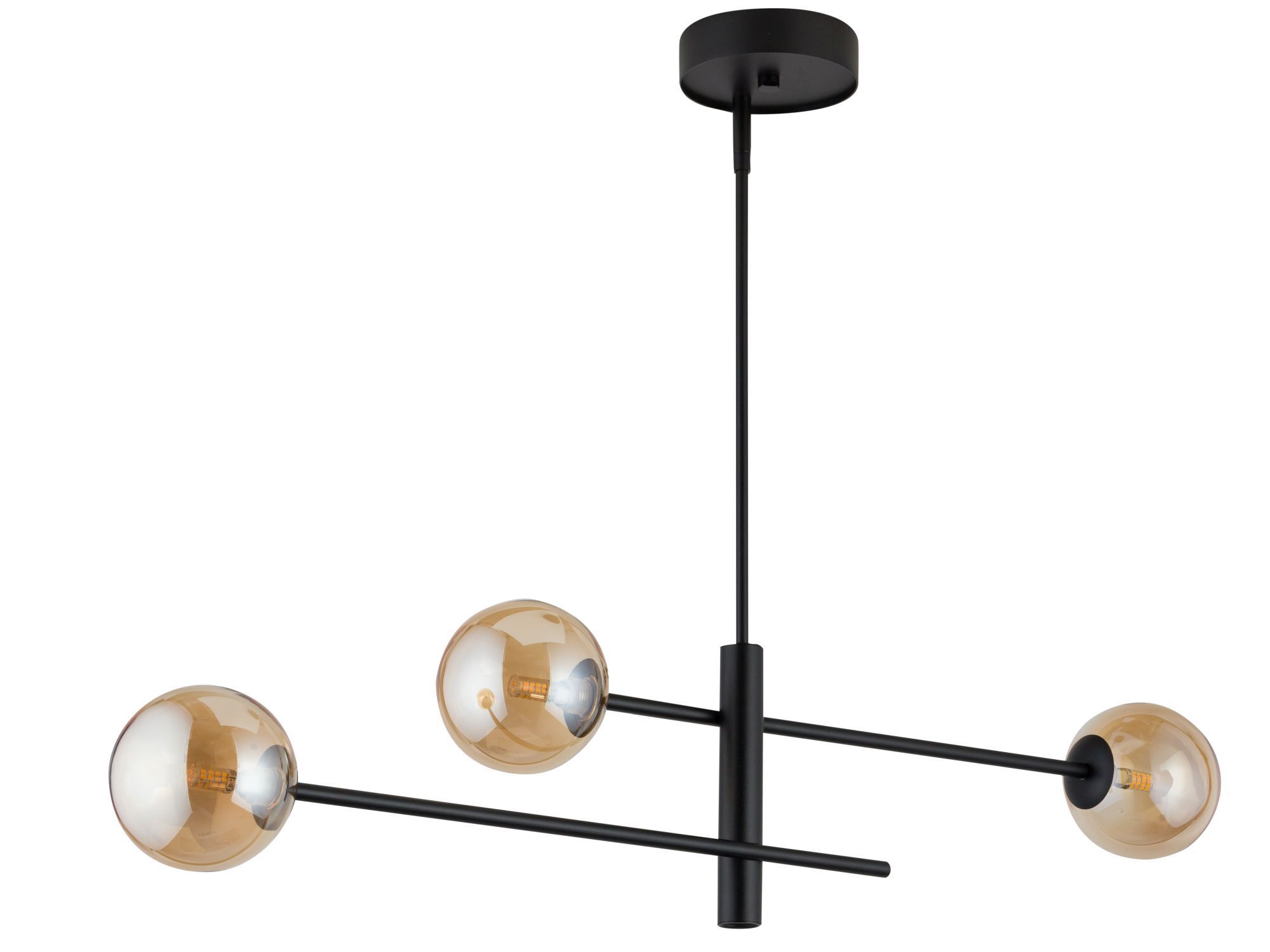 Lampe à suspension allongée verre ambre G9 103 cm à faible éblouissement
