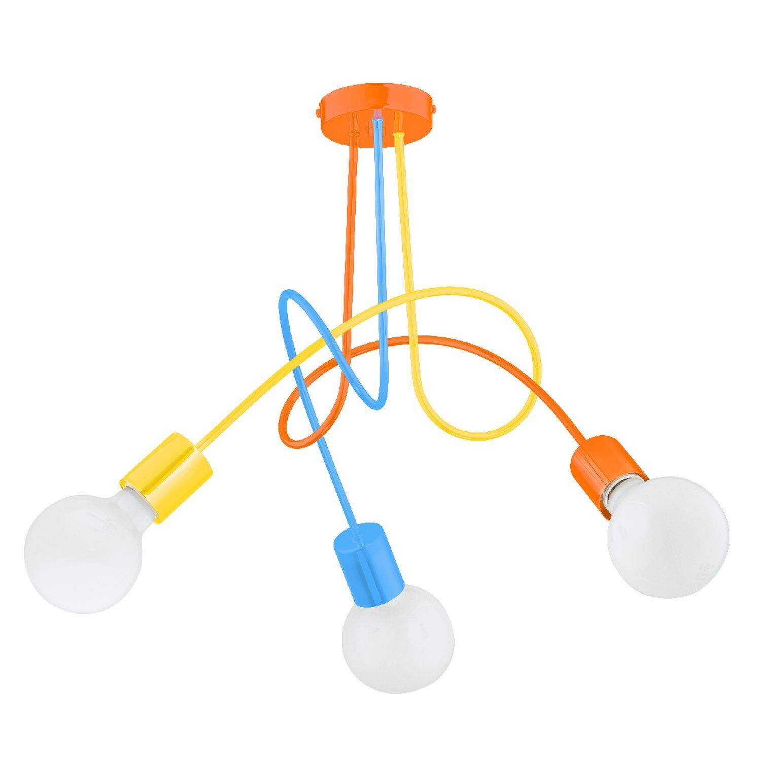 kinder-deckenlampe-kinderzimmerlampe-kinderlampe-kalmar-3x-e27-bis-15w-bunt-fuer-wohnzimmer-kinderzimmer-bad-fuer-kinder-le130653-01 hängelampe, kabellampe, 4-licht, bunte lampe, glühbirne