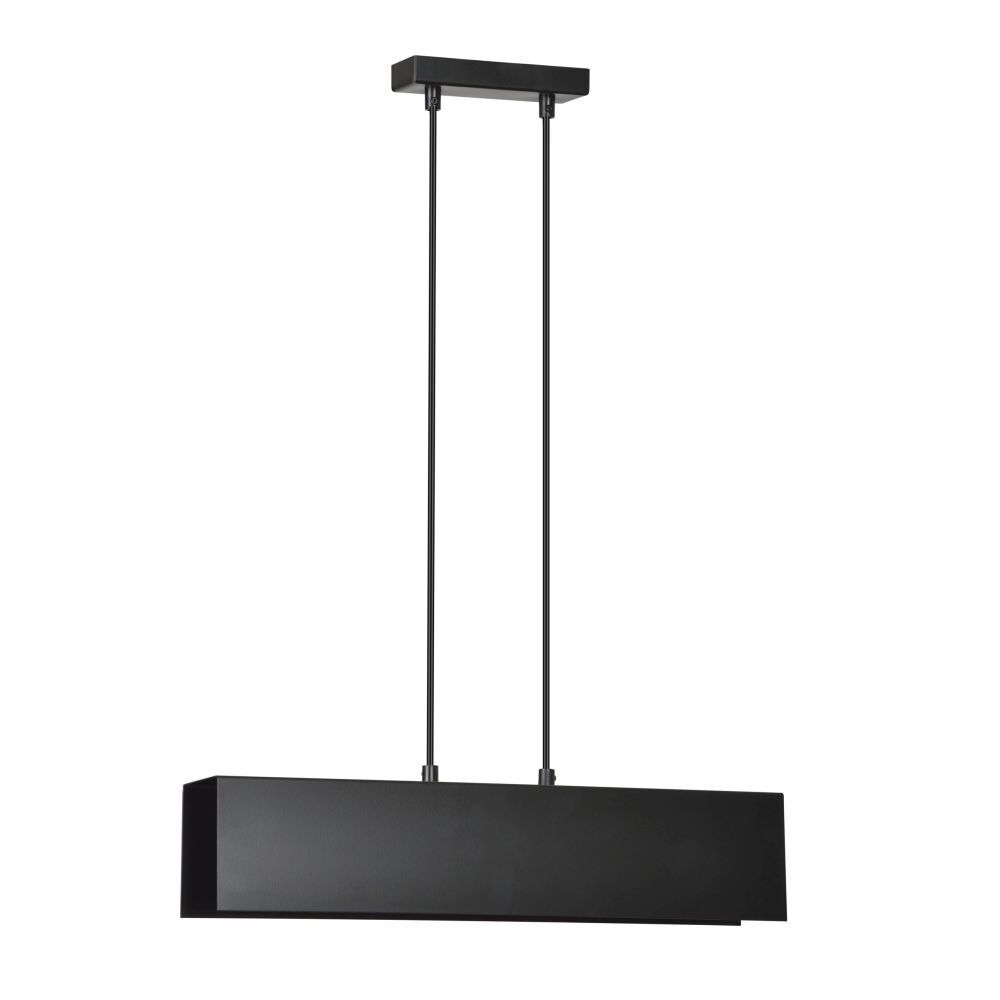 Suspension Noir ajustable 2x E27 Moderne carré