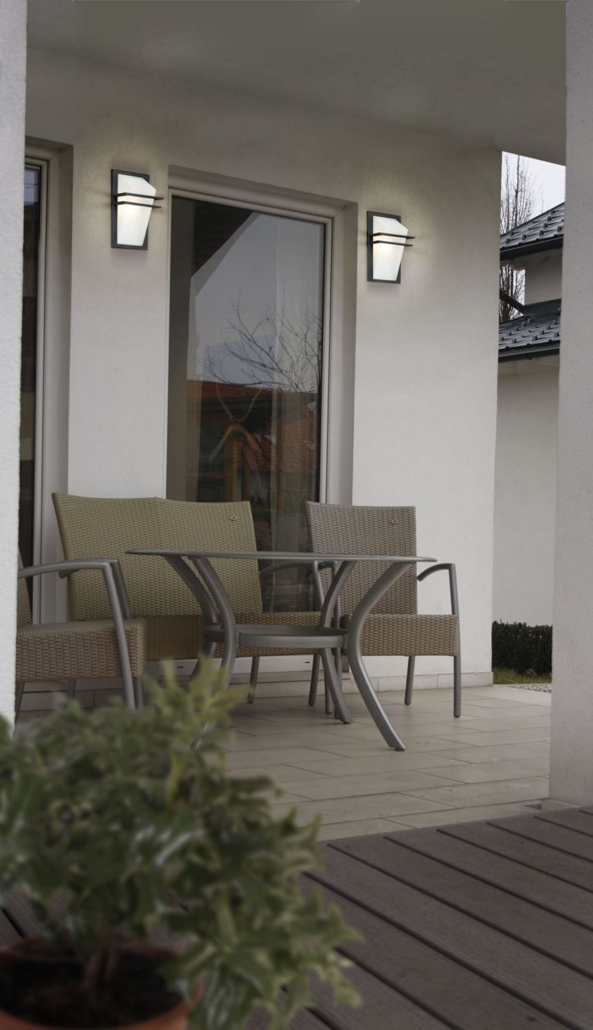 Applique murale extérieure Park Anthracite Innenarchitektur, Pflanze, Stuhl, Veranda, Balkon