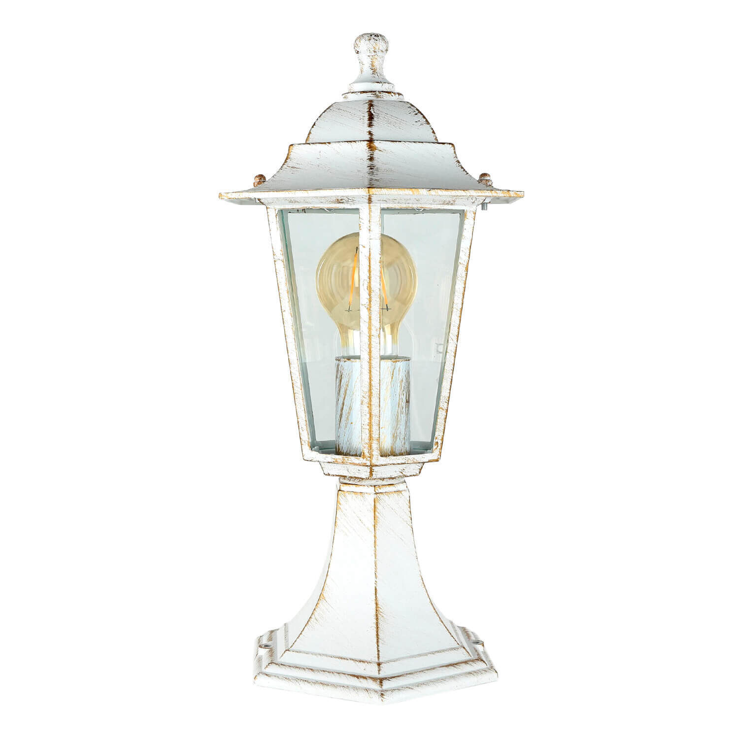 Wegeleuchte Weiß-Gold Rustikal E27 Aluminium PAIRS Lampe