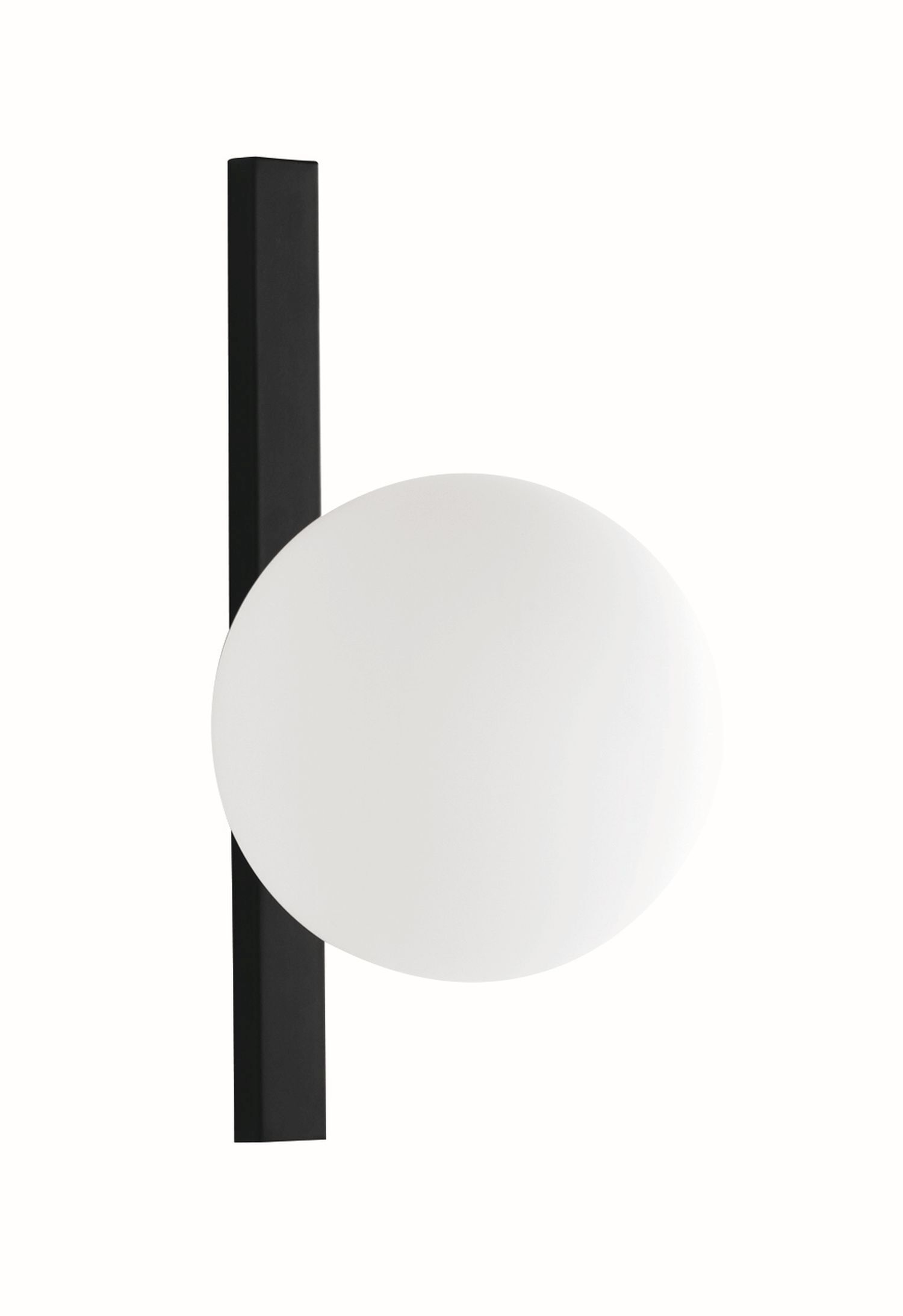Applique Noir Blanc Boule de verre E14 L:14 cm faible éblouissement