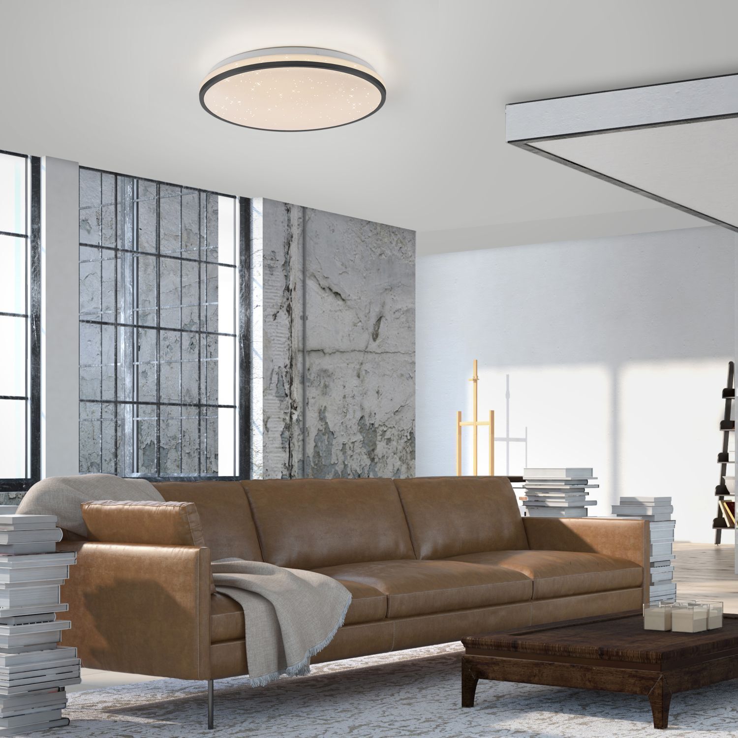 Plafonnier LED Ciel de nuit noir 3000 K intensité lumineuse variable