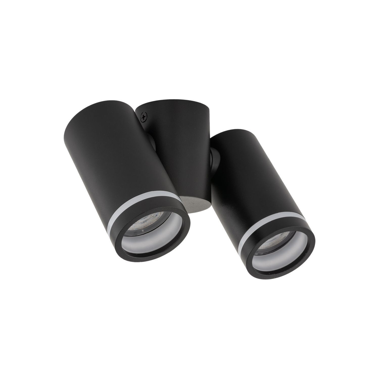 Spot de plafond métal petit L : 17 cm noir 2x GU10