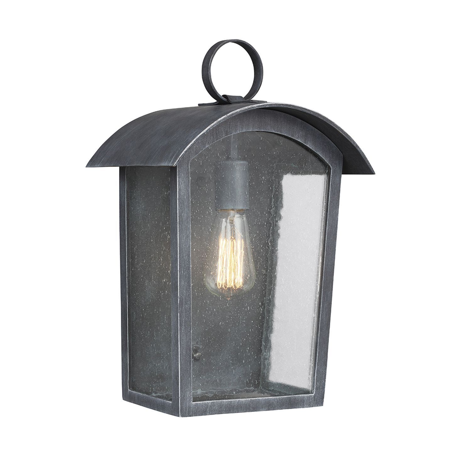 Lampe d'extérieur noir antique verre de pluie E27 IP44 Rustique
