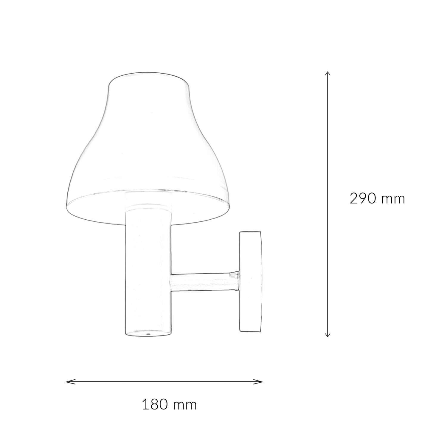 Lampe LED d'extérieur murale argentée IP44 680 lm 3000 K