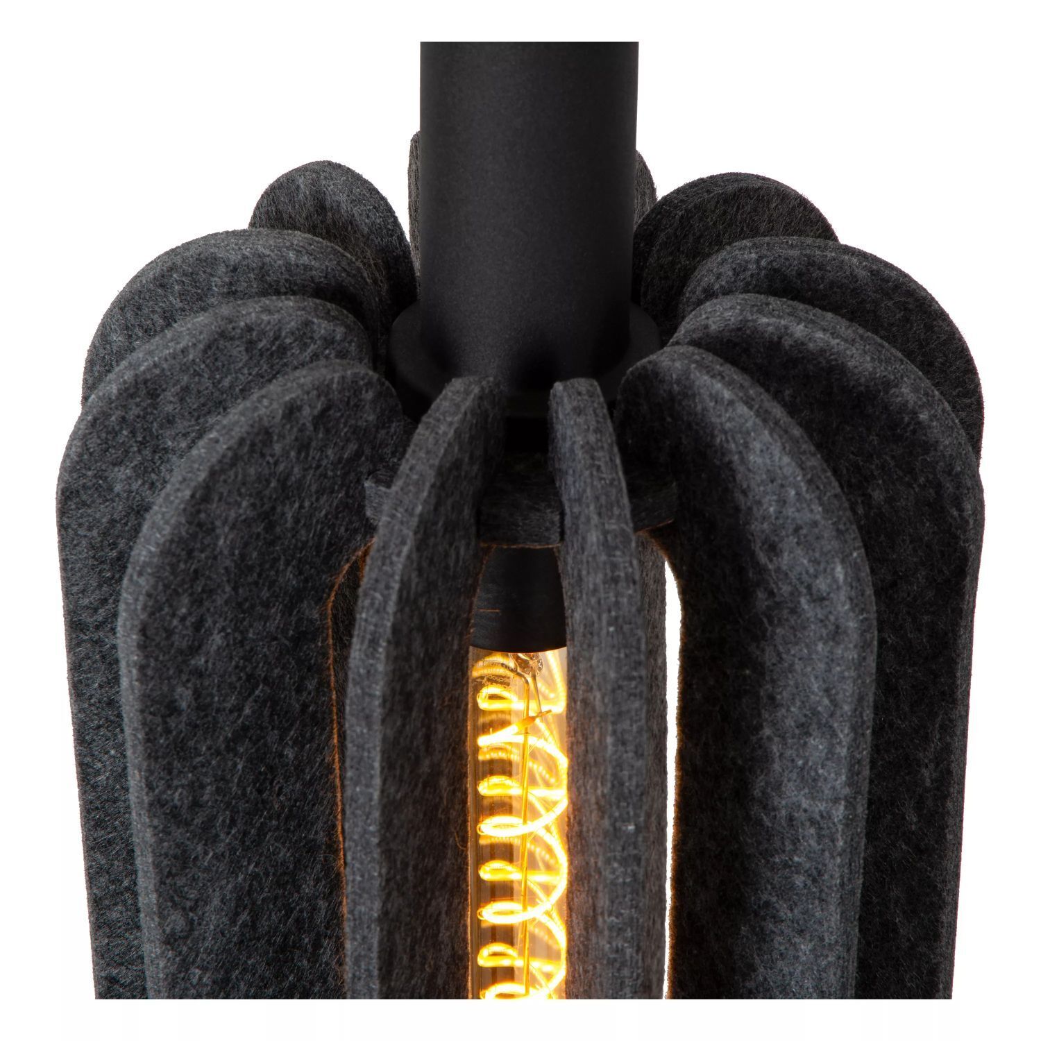 Hängelampe Filz Metall Grau Schwarz E27 Ø20 cm rund Hängelampe Filz Metall Grau Schwarz E27 B:50 cm 3-flmg