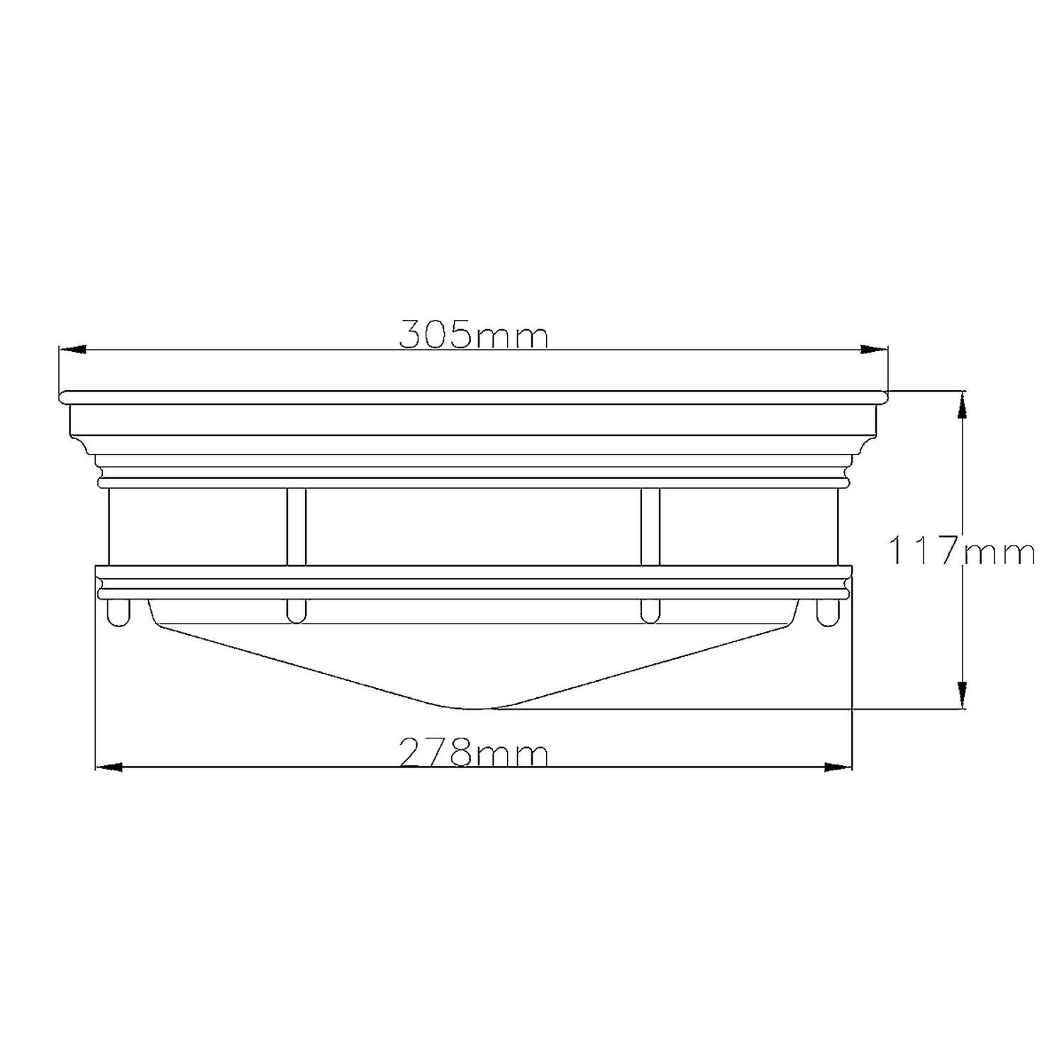 Plafonnier rond Ø 30,5 cm IP44 2x E27 Salle de bain