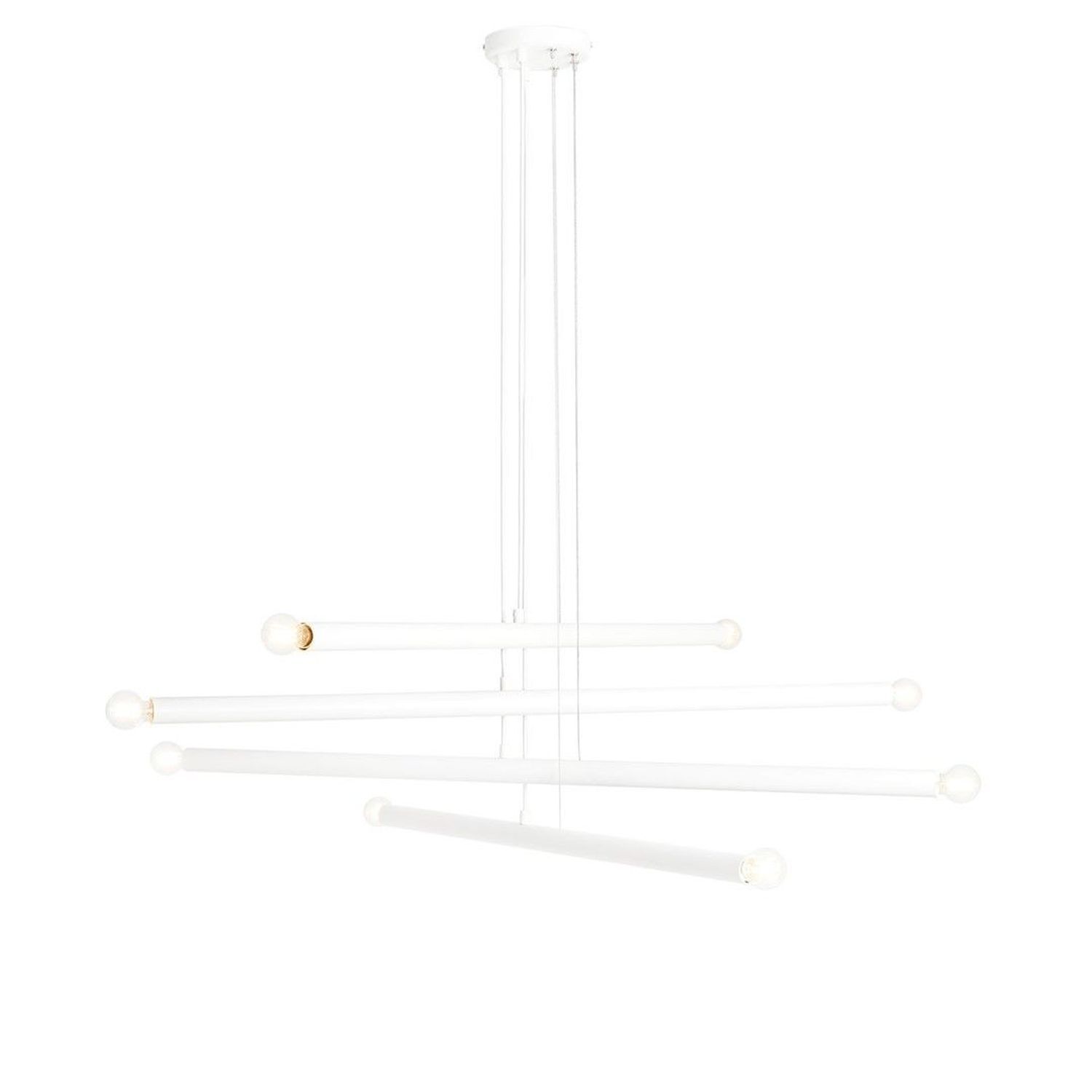 XXL Suspension Métal Blanc L:100 cm E14 8-flmg Rétro