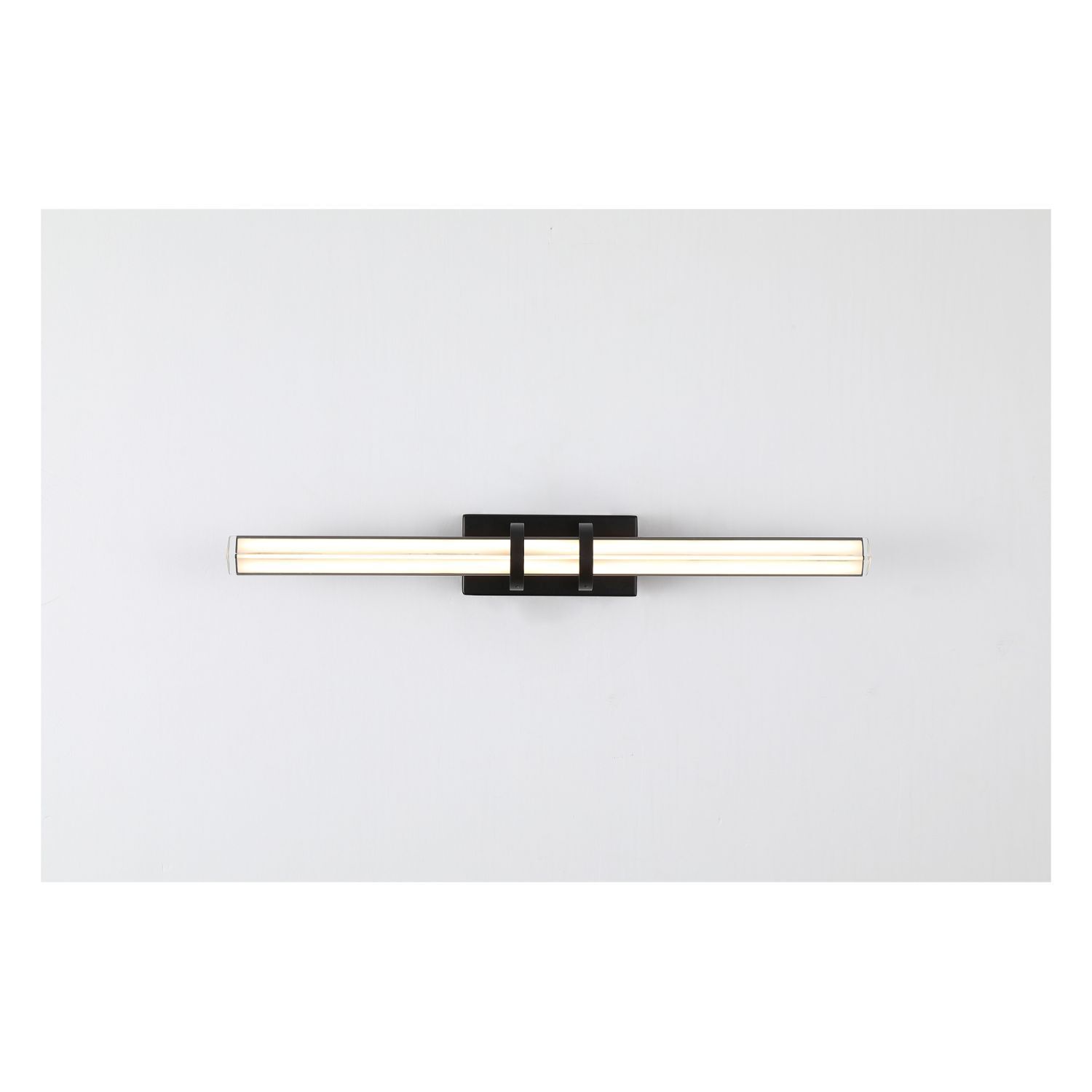 Lampe LED pour miroir Métal Verre Noir IP44 L:46,5 cm