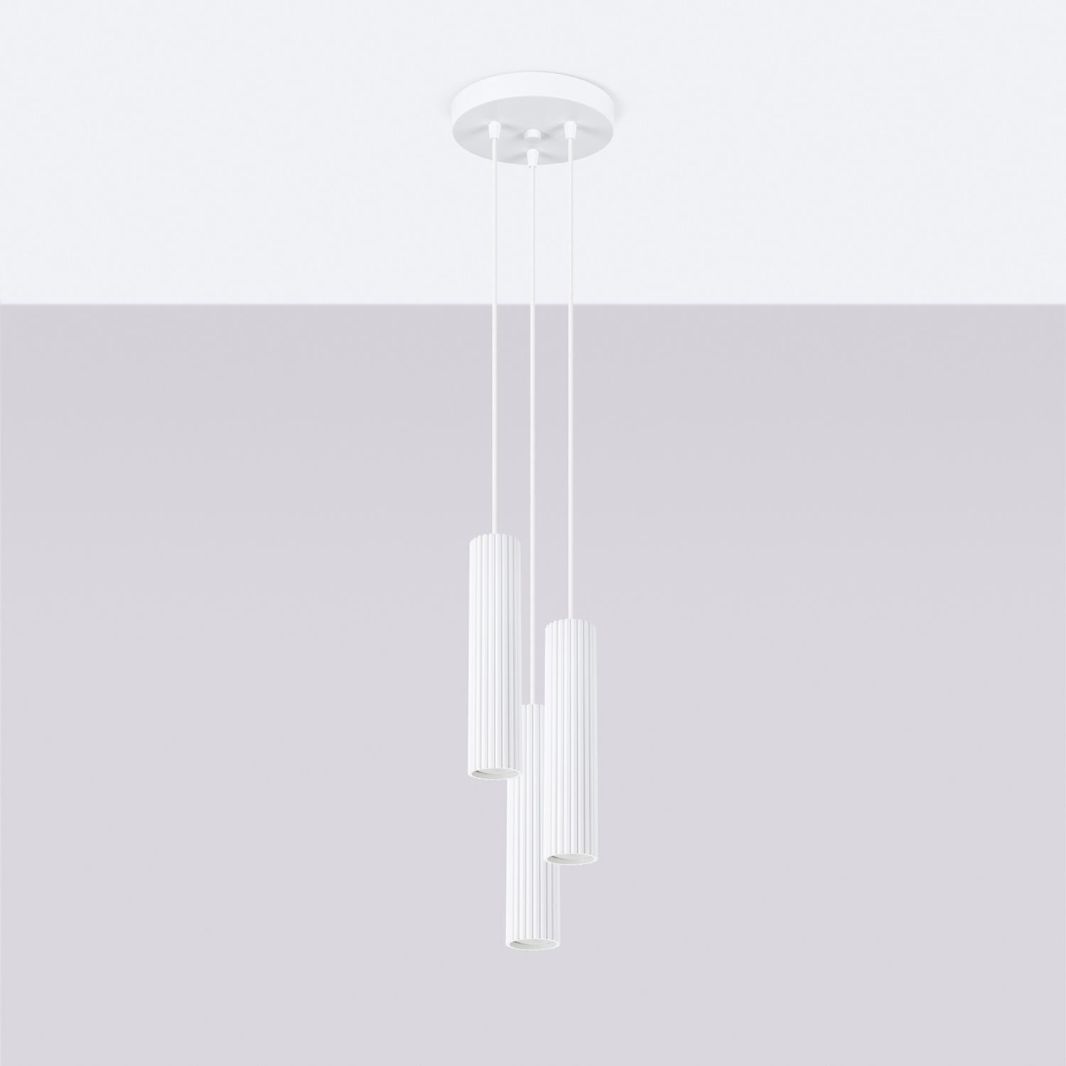 Hängeleuchte 3-flammig GU10 Modern B: 19,5 cm Weiß BERTA Deckenleuchte, Kronleuchter, Lampe