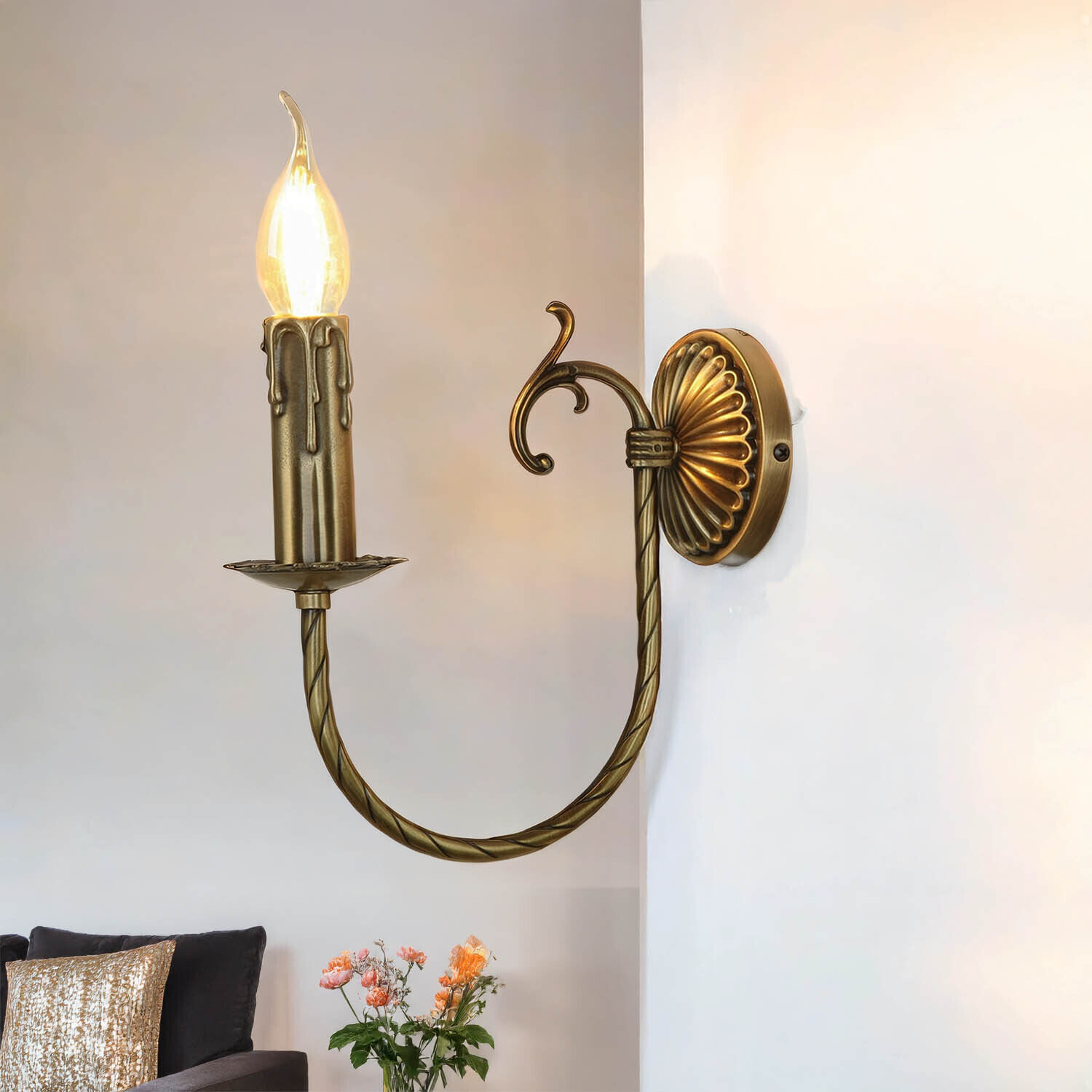 Jugendstil Wandleuchter E14 Petalo Jugendstil Wandleuchter E14 Petalo