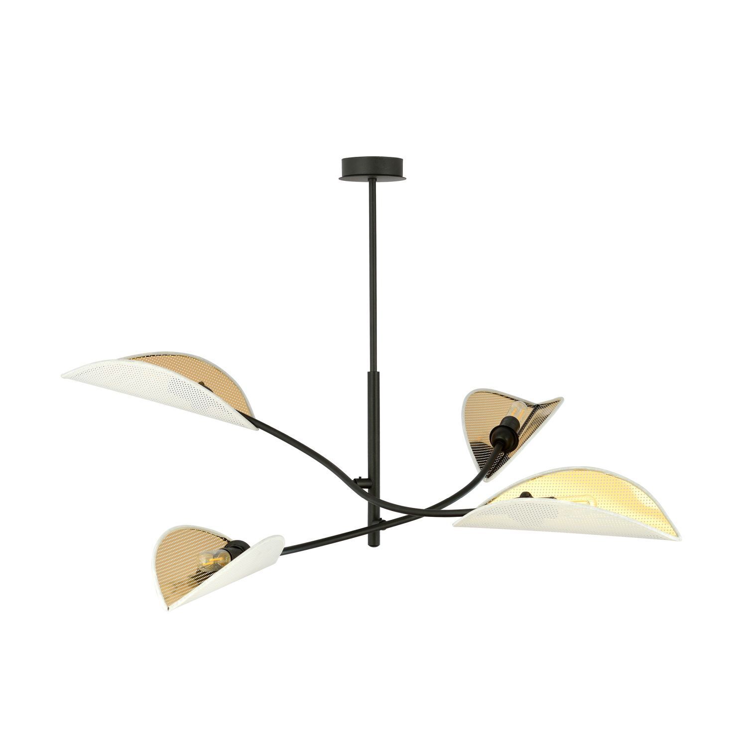 Plafonnier Moderne L : 102 cm pivotant 4x E14 Métal Tissu