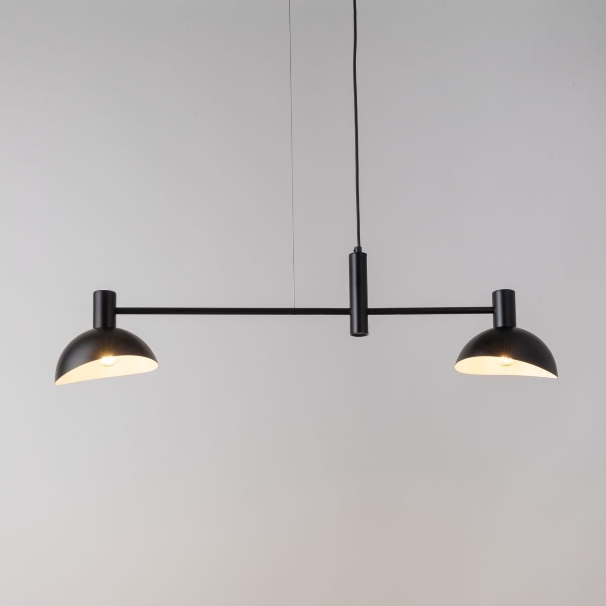 Suspension moderne noir blanc métal E14 jusqu'à 0,7 m