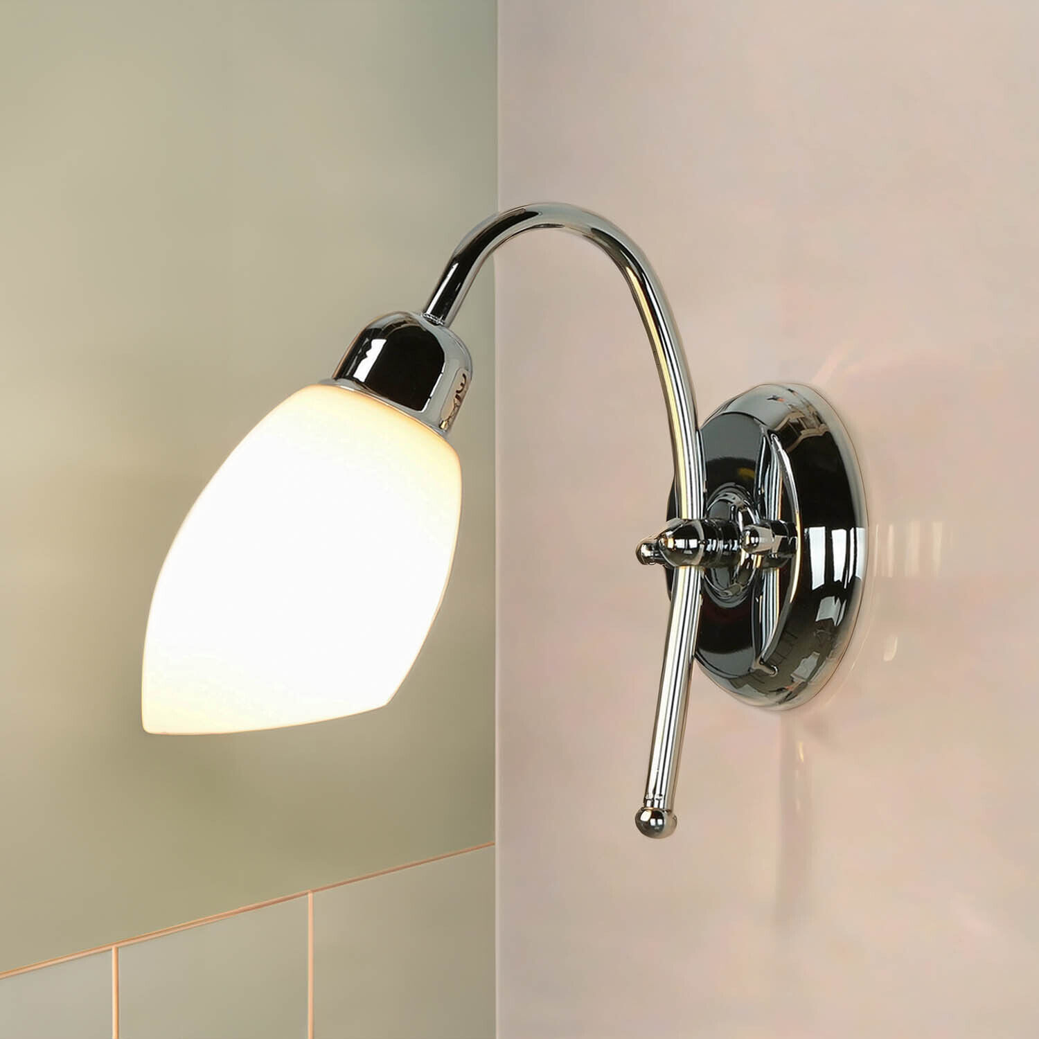 Lampe de salle de bain chrome laiton véritable E14 inoxydable ISMENE