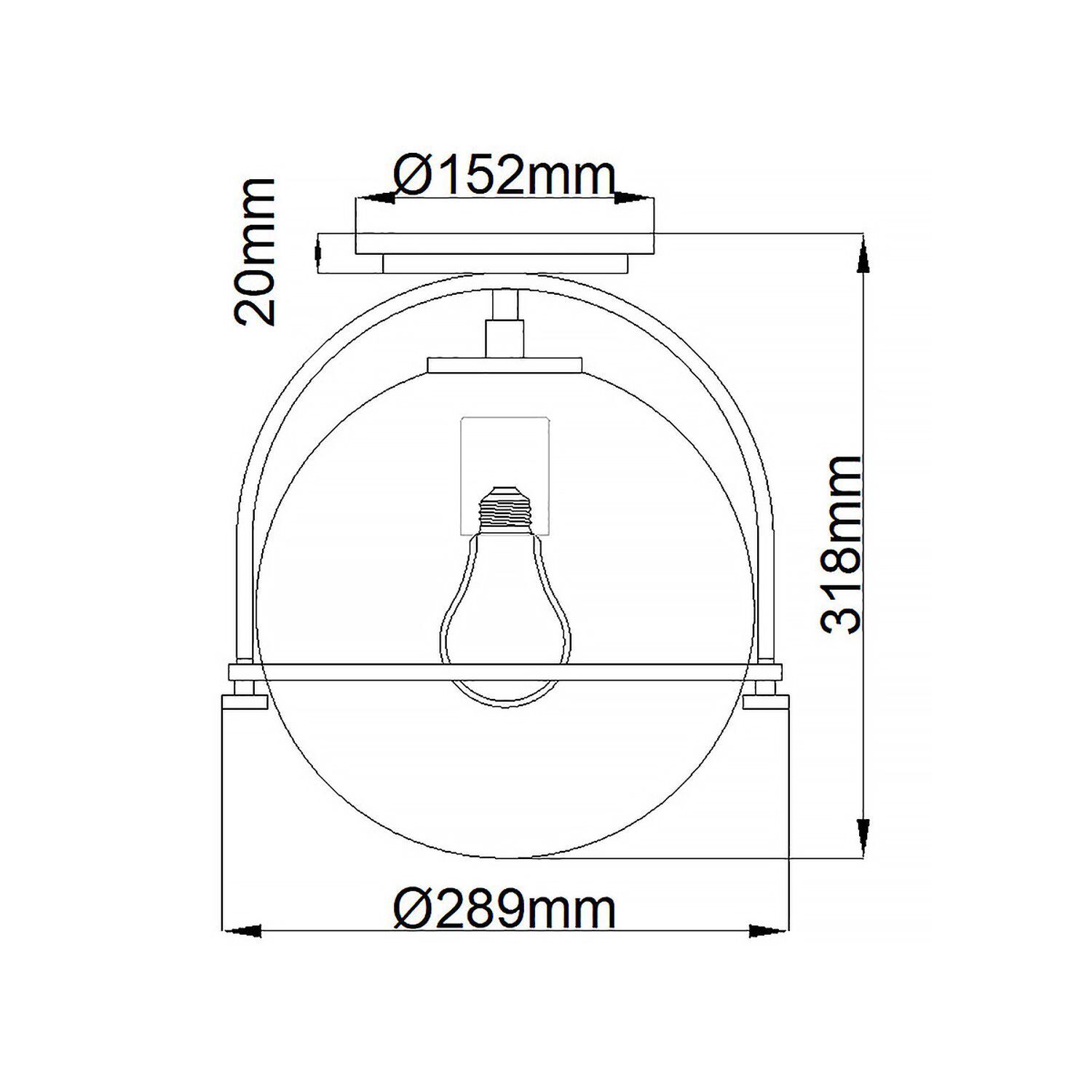 Lampe de plafonnier métal verre D : 28,2 cm rond E27 SAGAR