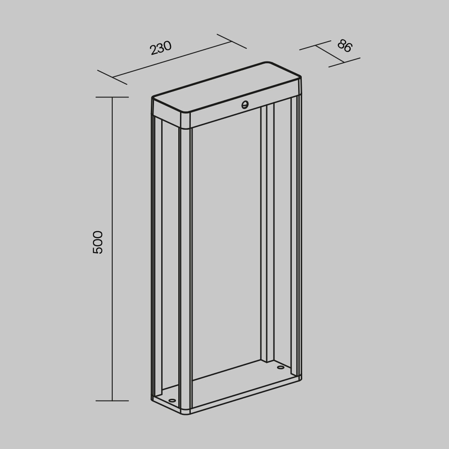 Borne d'éclairage solaire aluminium verre LED IP54 50 cm carrée