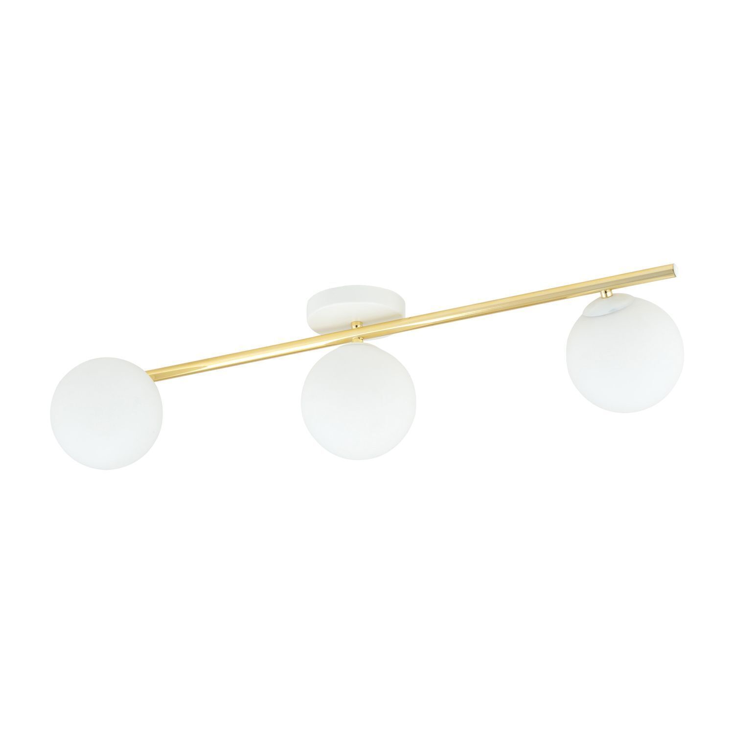 Plafonnier blanc or 80 cm 3 flammes LUISELLA