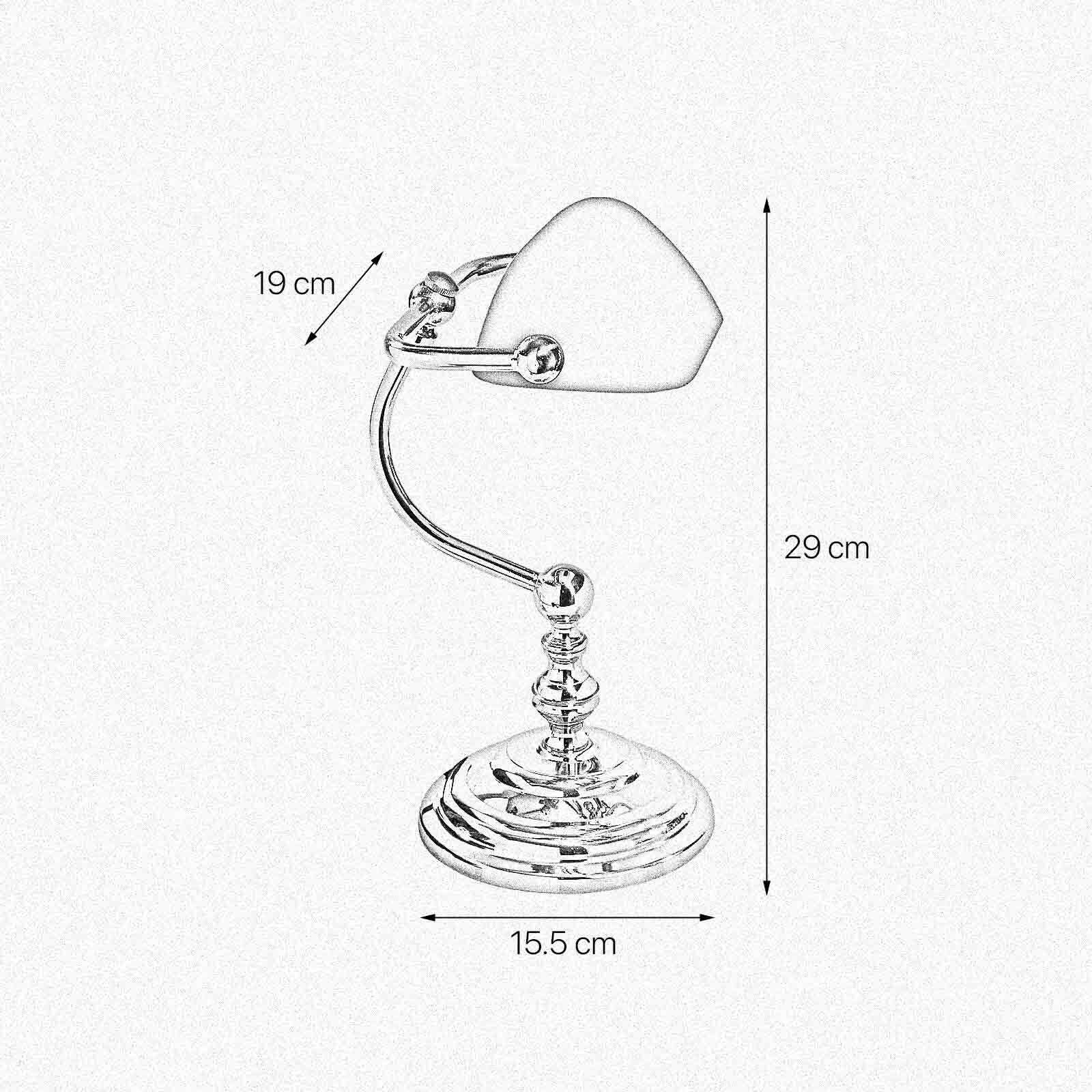 Lampe de banquier Vert laiton massif verre hauteur 29 cm orientable