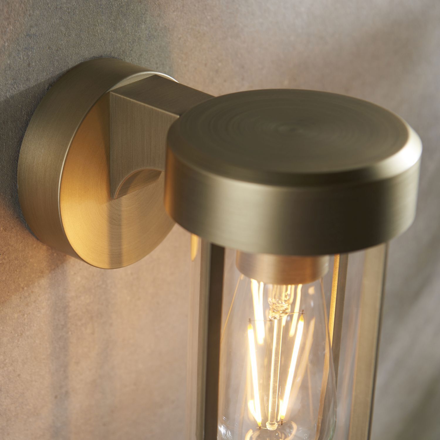 Applique murale extérieure E27 aluminium verre IP44 20,8 cm de haut en or