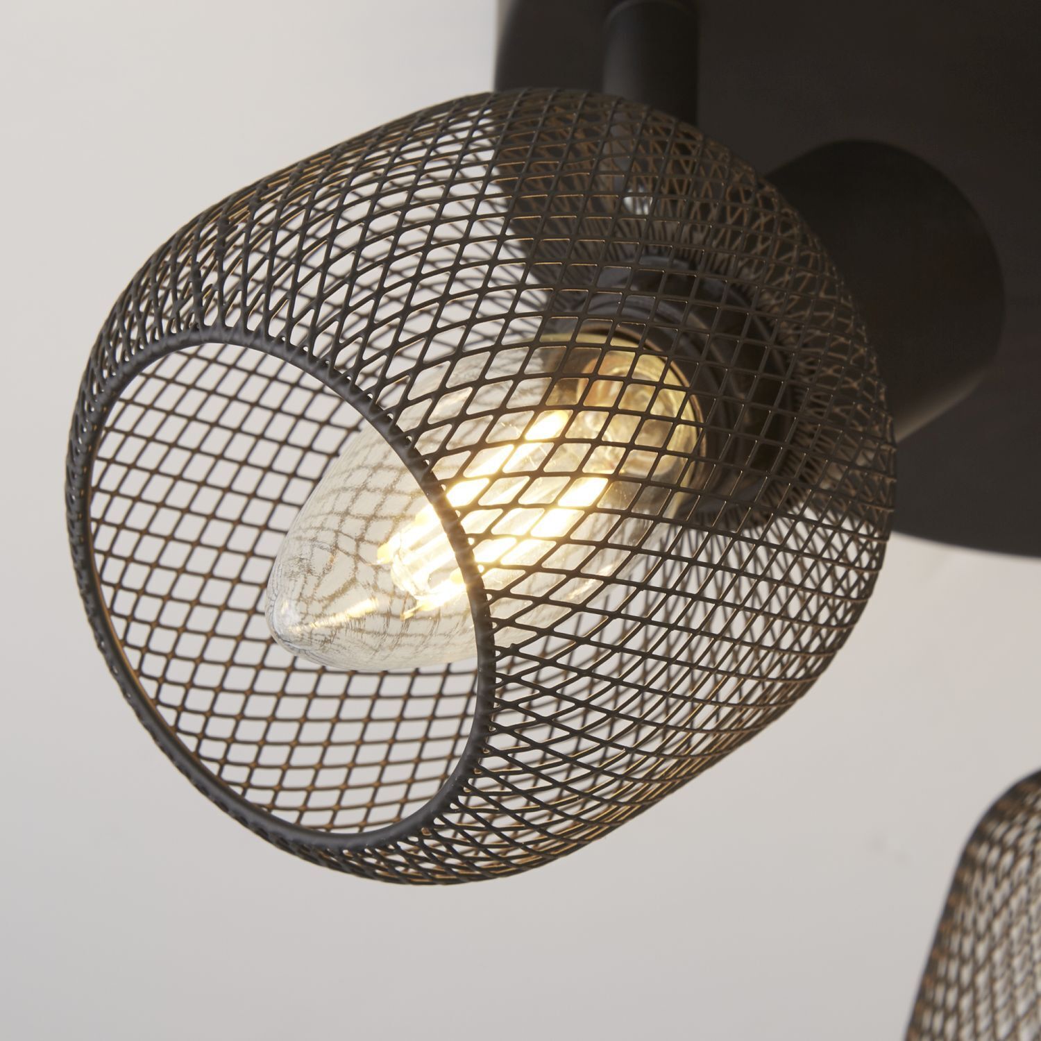 Plafonnier 3 flammes noir E14 D : 36 cm Métal