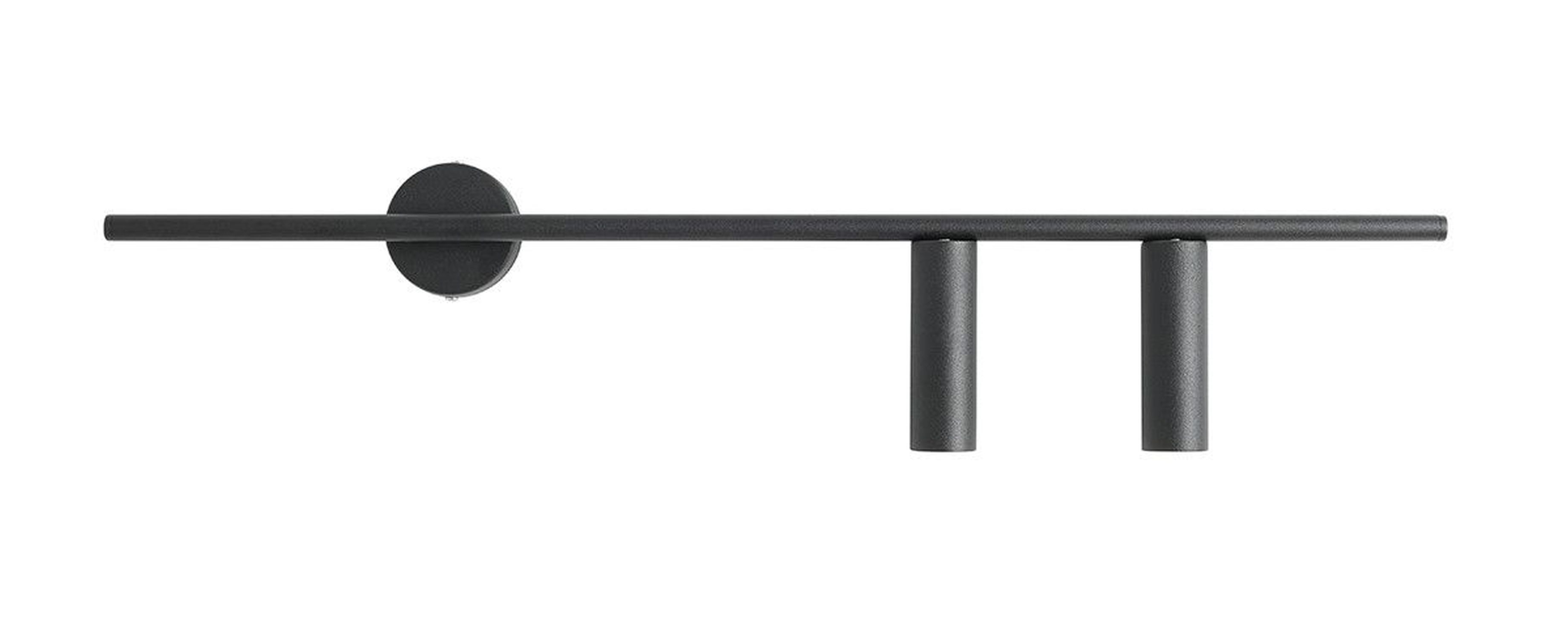 Applique murale noire métal GU10 2 flammes cylindre