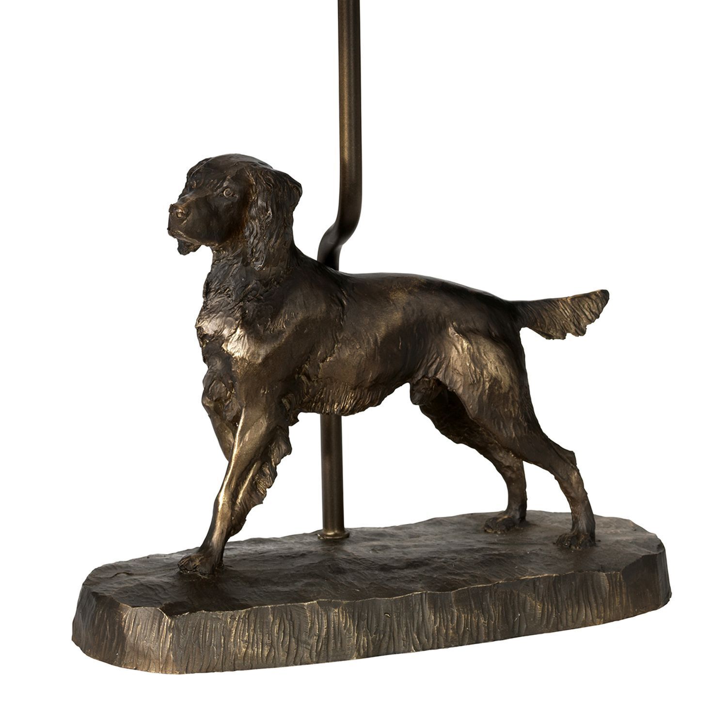 Structure lampe de table E27 en bronze antique chien Résine