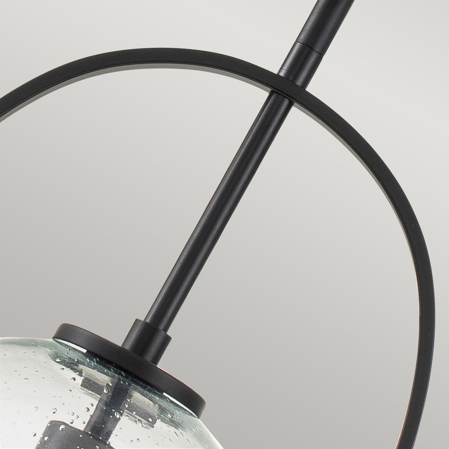 Suspension métal verre E27 ronde D : 28,9 cm noir