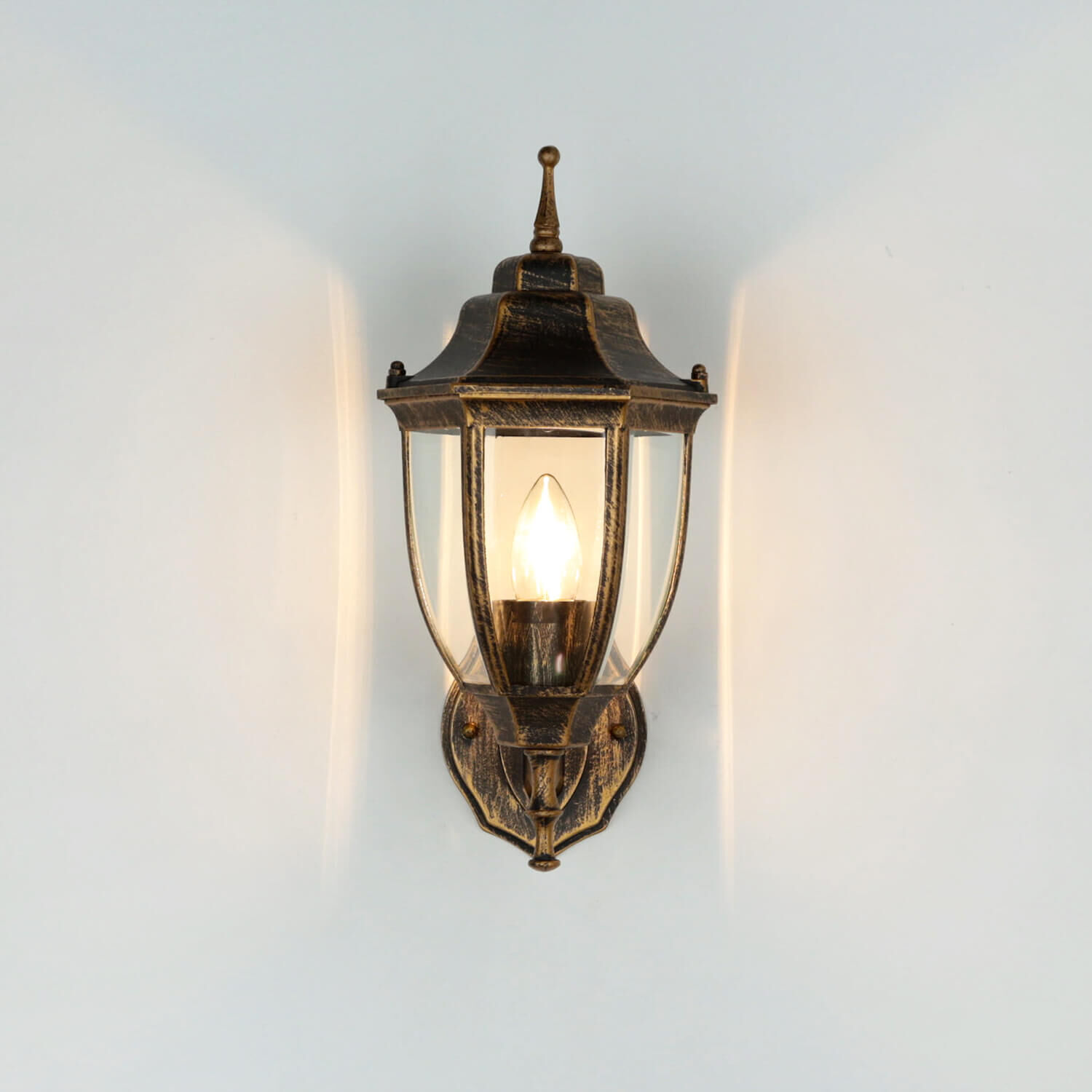 Applique extérieure LYON Noir Cuivre E27 Rustique Leuchte, Lampe