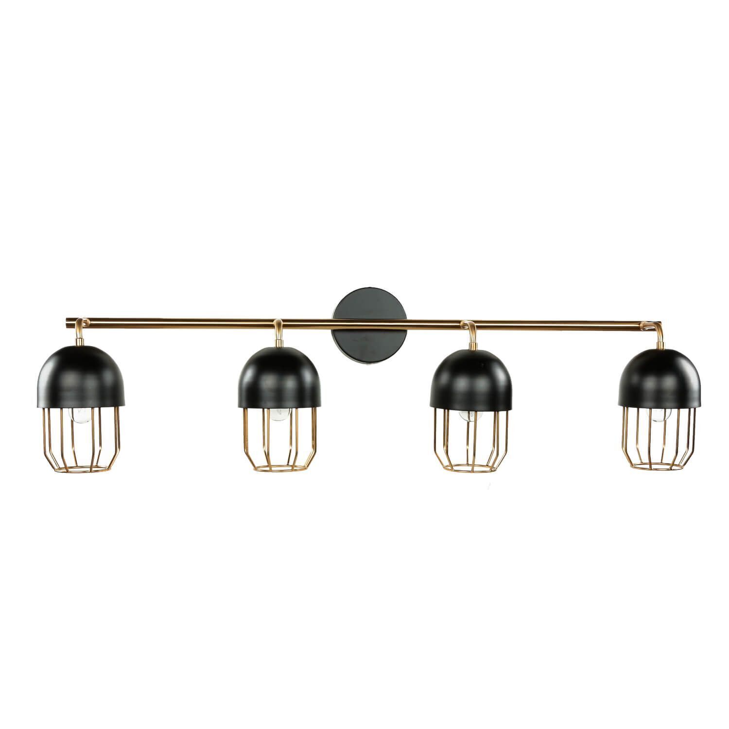 Wandlampe Schwarz Gold groß 4x E14 Metall Loft Design Leuchte, Deckenleuchte
