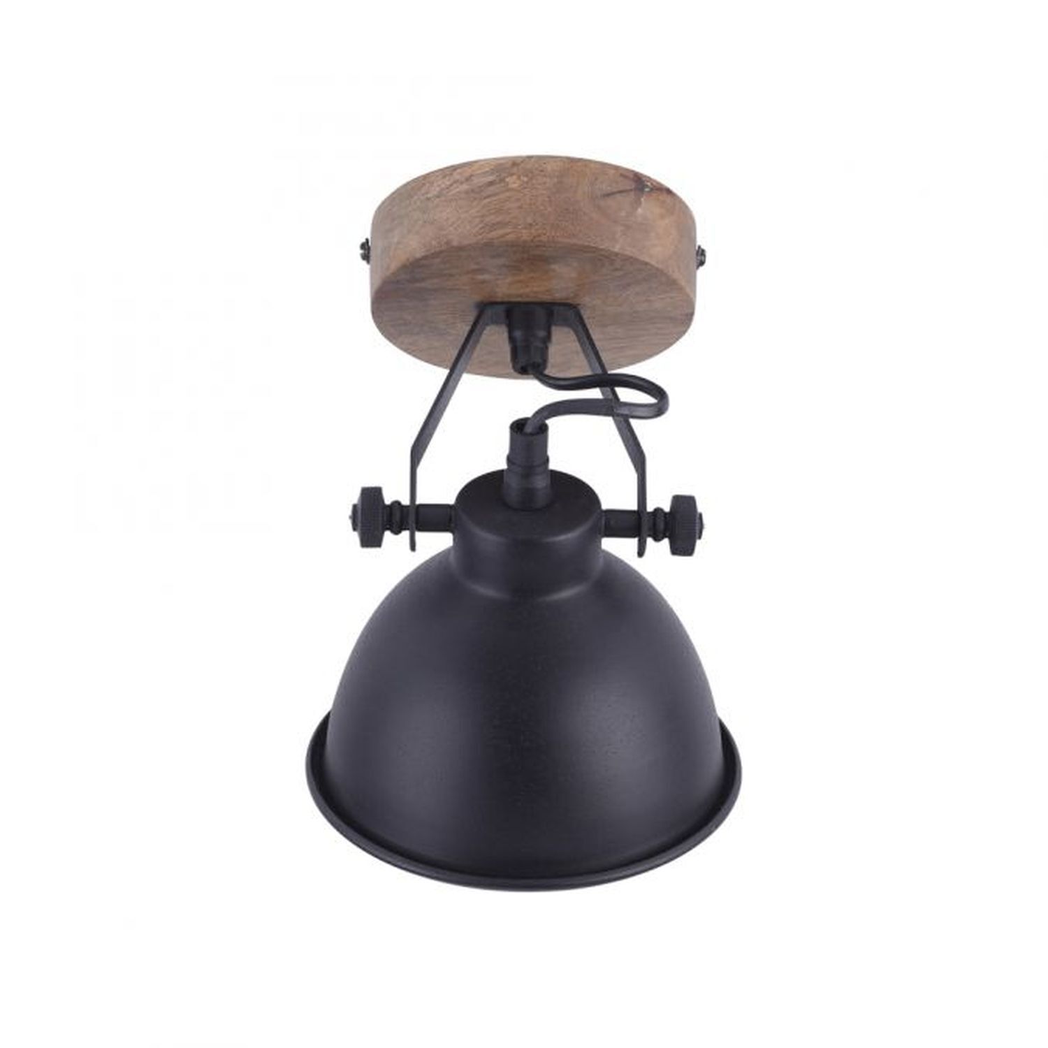 Spot de plafond flexible bois métal E14 L:15 cm Industrial