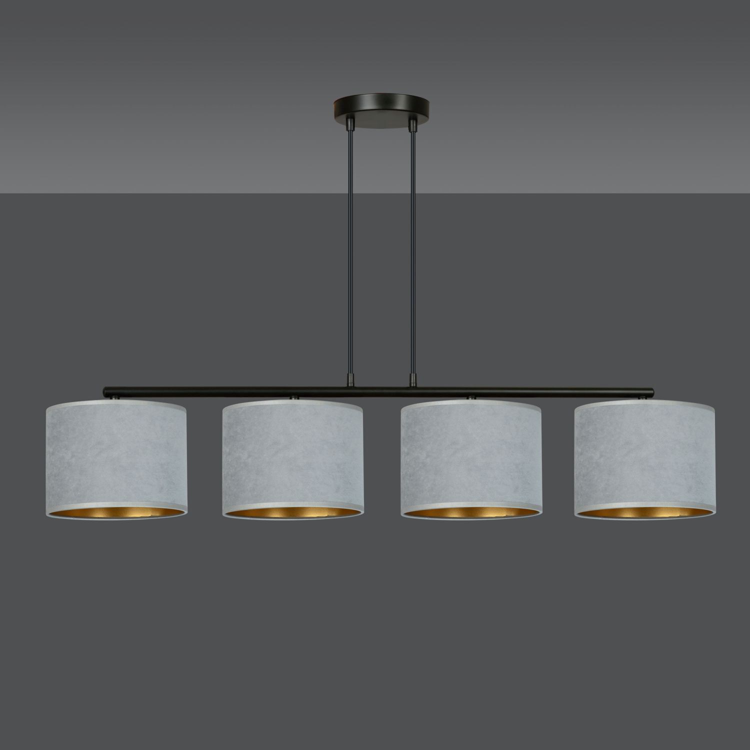 Lampe à suspendre tissu métal L : 97 cm H : max. 100 cm réglable