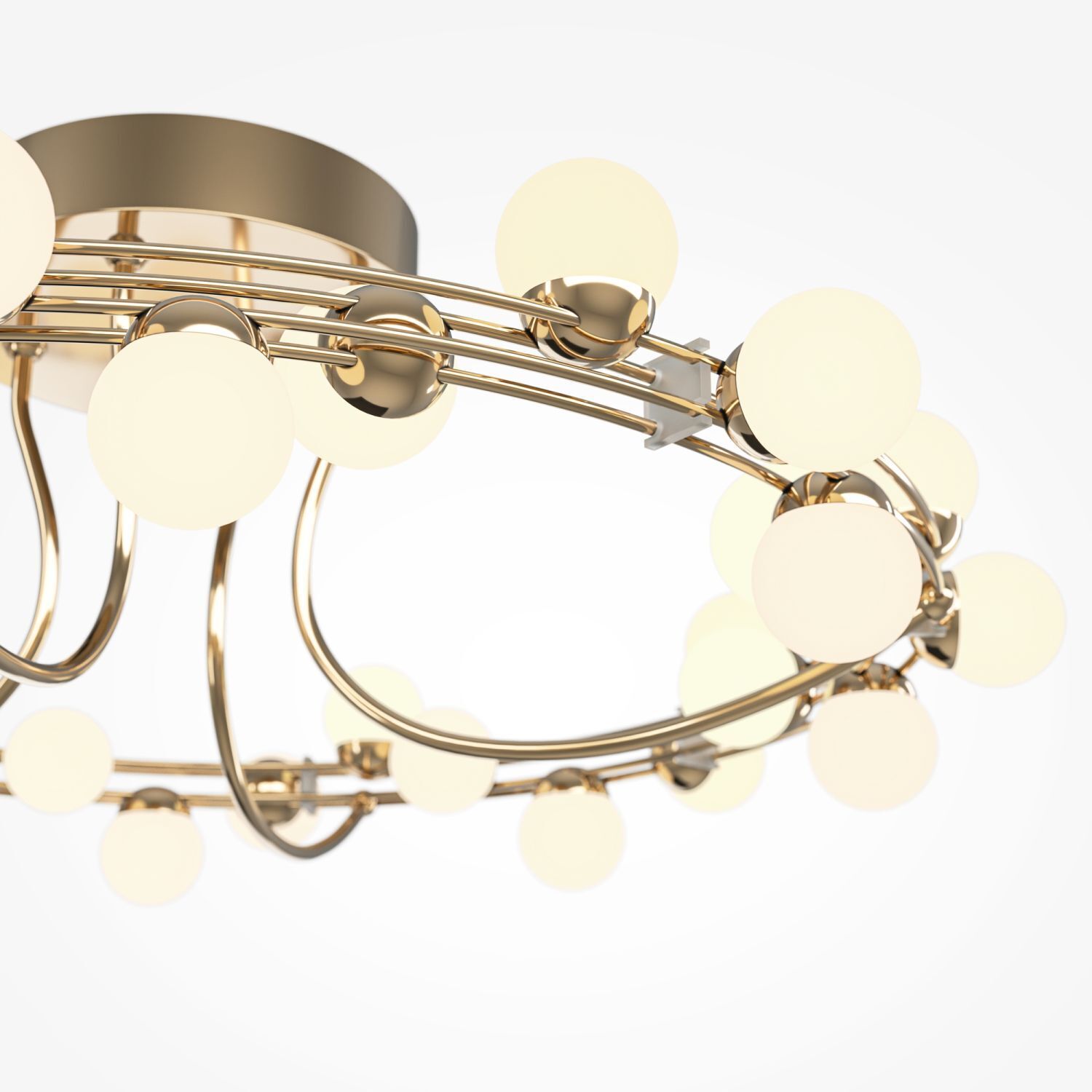 Plafonnier LED en acier inoxydable Ø 60 cm en or blanc Moderne
