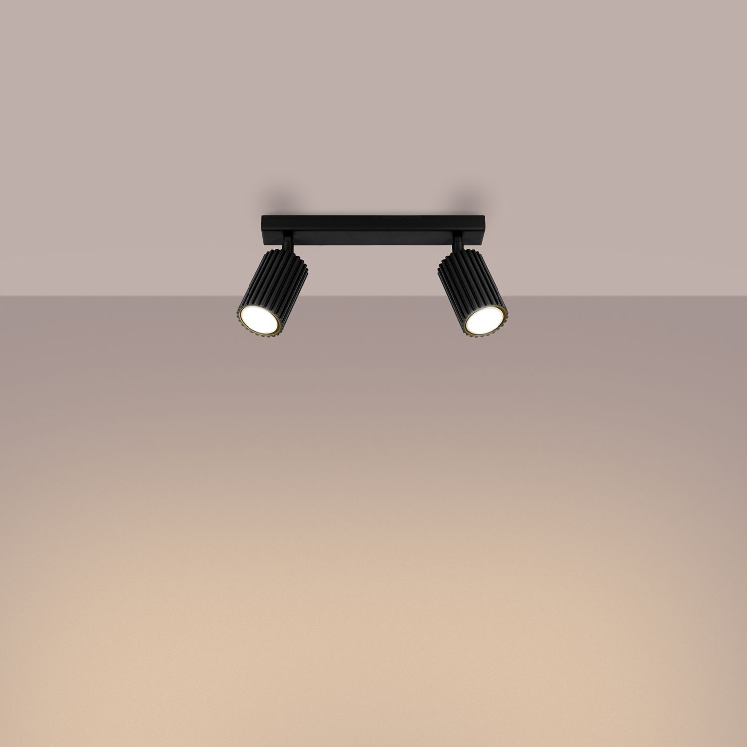 Deckenstrahler Modern B: 30 cm klein 2-flammig GU10 Schwarz Beleuchtung, Deckenleuchte, Leuchte