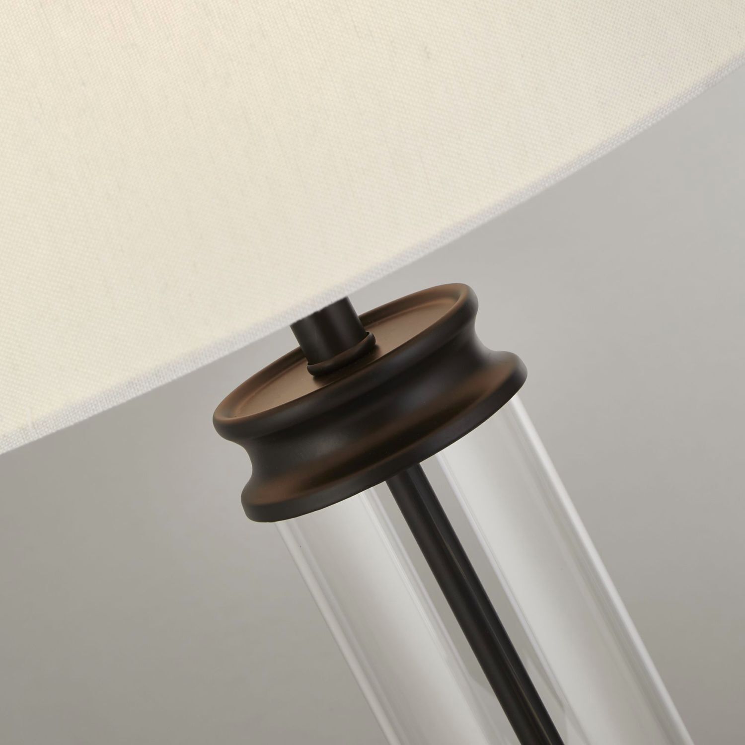 Lampe de table 63 cm Noir Blanc E27 Tissu Verre