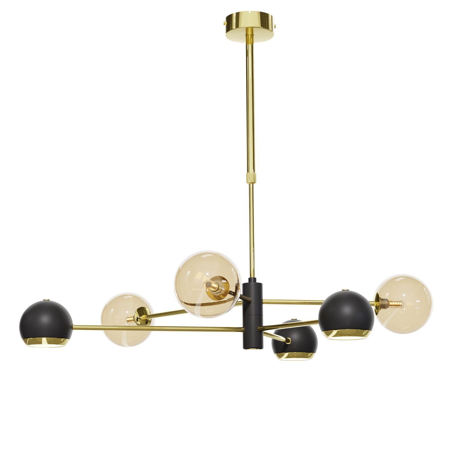 Plafonnier moderne en or noir ambre G9 GU10