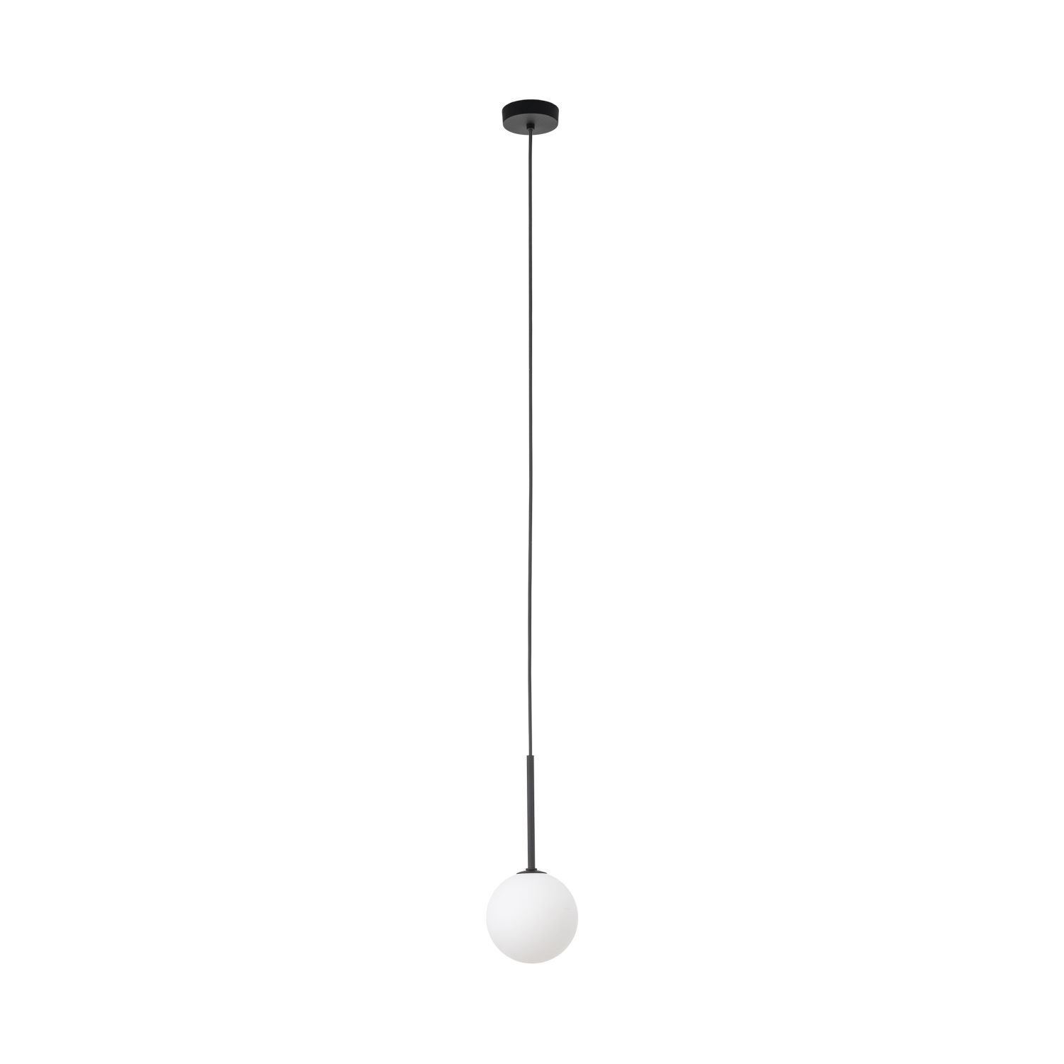 Lampe à suspendre Boule Ø 12 cm H : max. 160 cm Noir Blanc G9 Verre