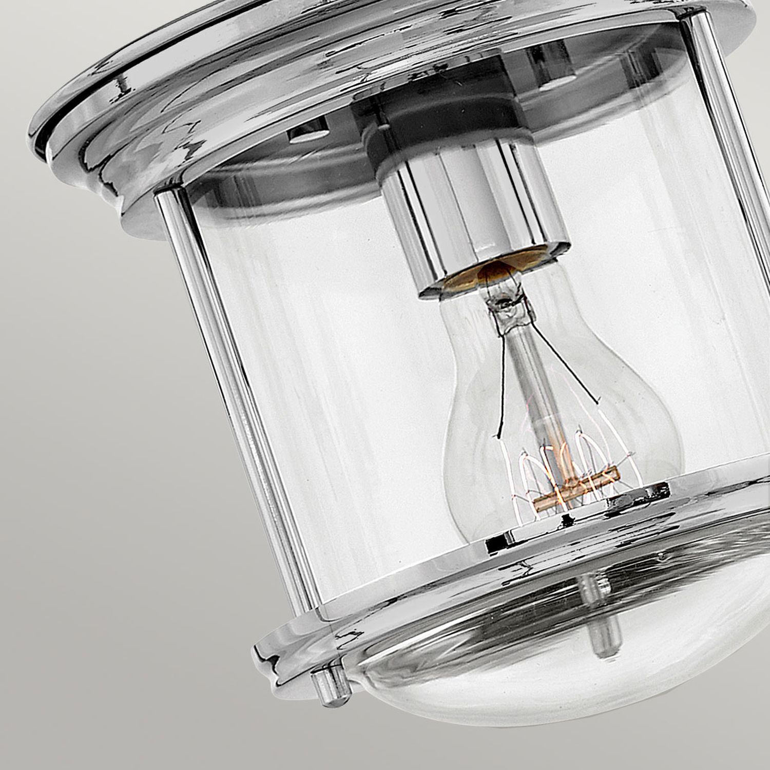 Lampe de salle de bains Plafond Métal Verre E27 IP44 D : 19,6 cm Chrome