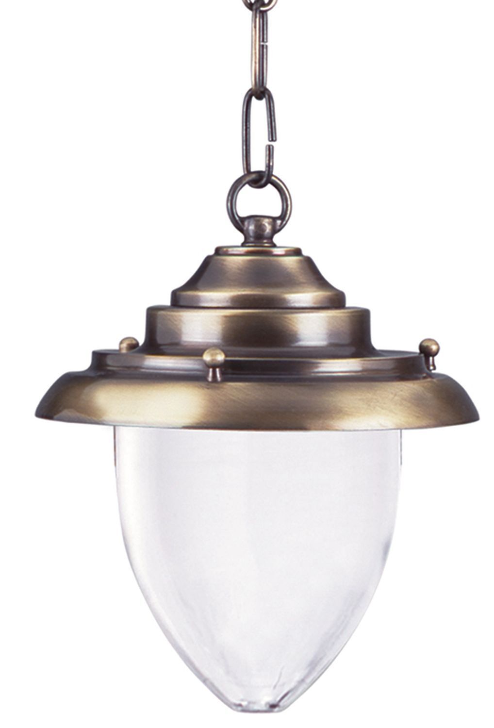 Lampe à suspendre extérieure laiton verre écran Ø18cm balcon
