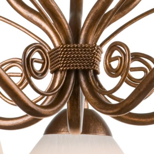 Lampe à suspendre Shabby brun antique métal 5 flammes
