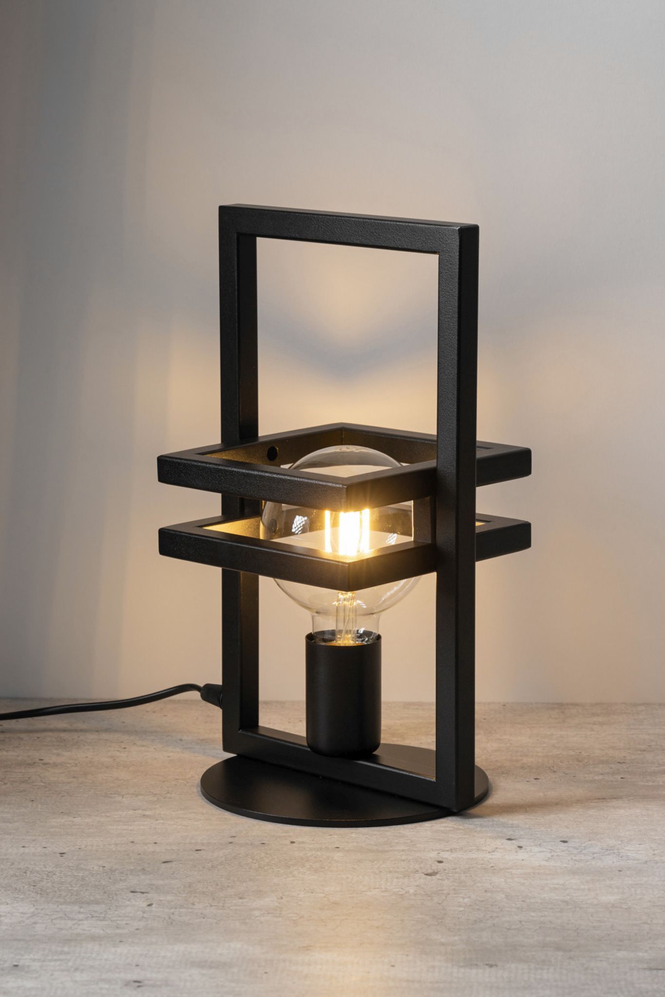 Lampe de table noire métal 32 cm petite lecture travail