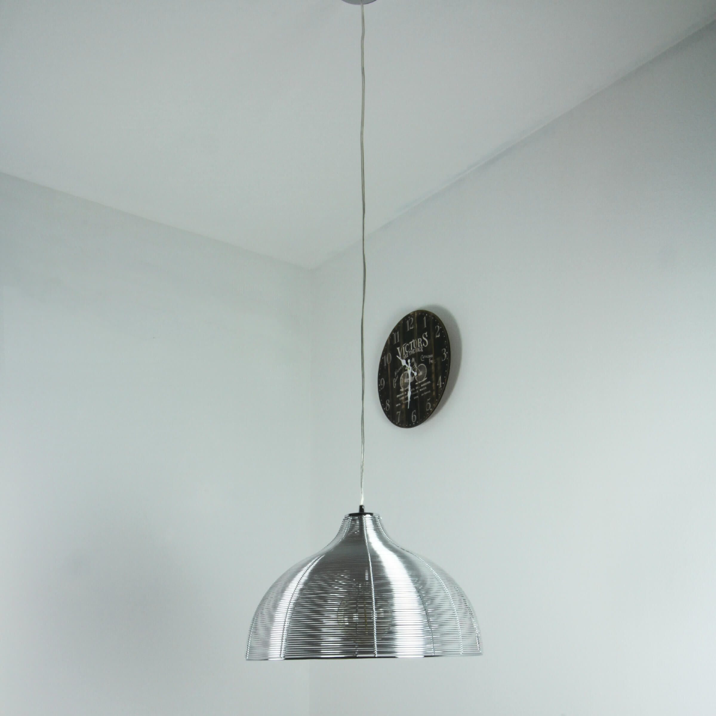 Lampe à suspendre réglable en hauteur Moderne en argent
