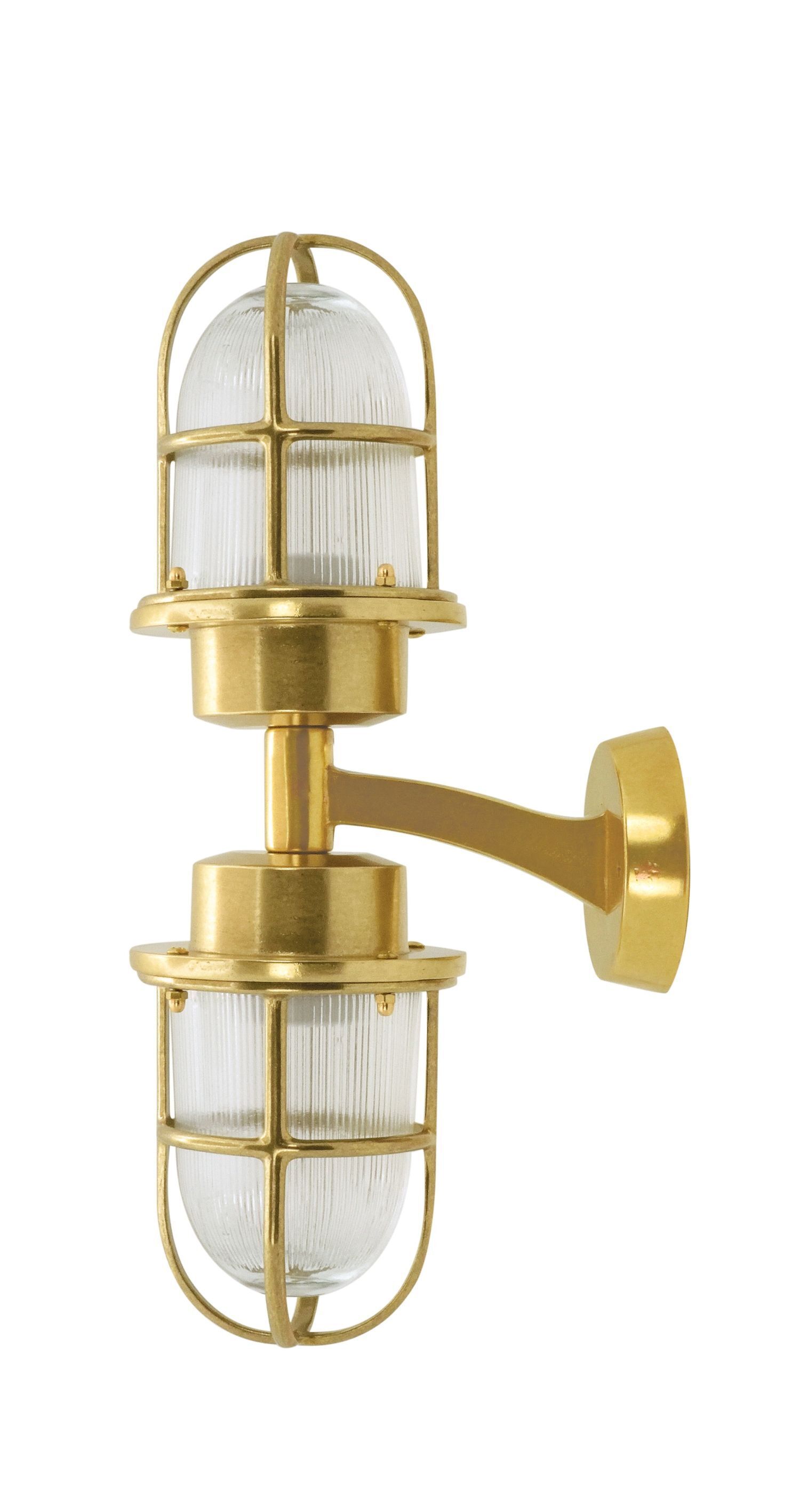 Applique extérieure laiton véritable verre E27 IP64 H : 42 cm