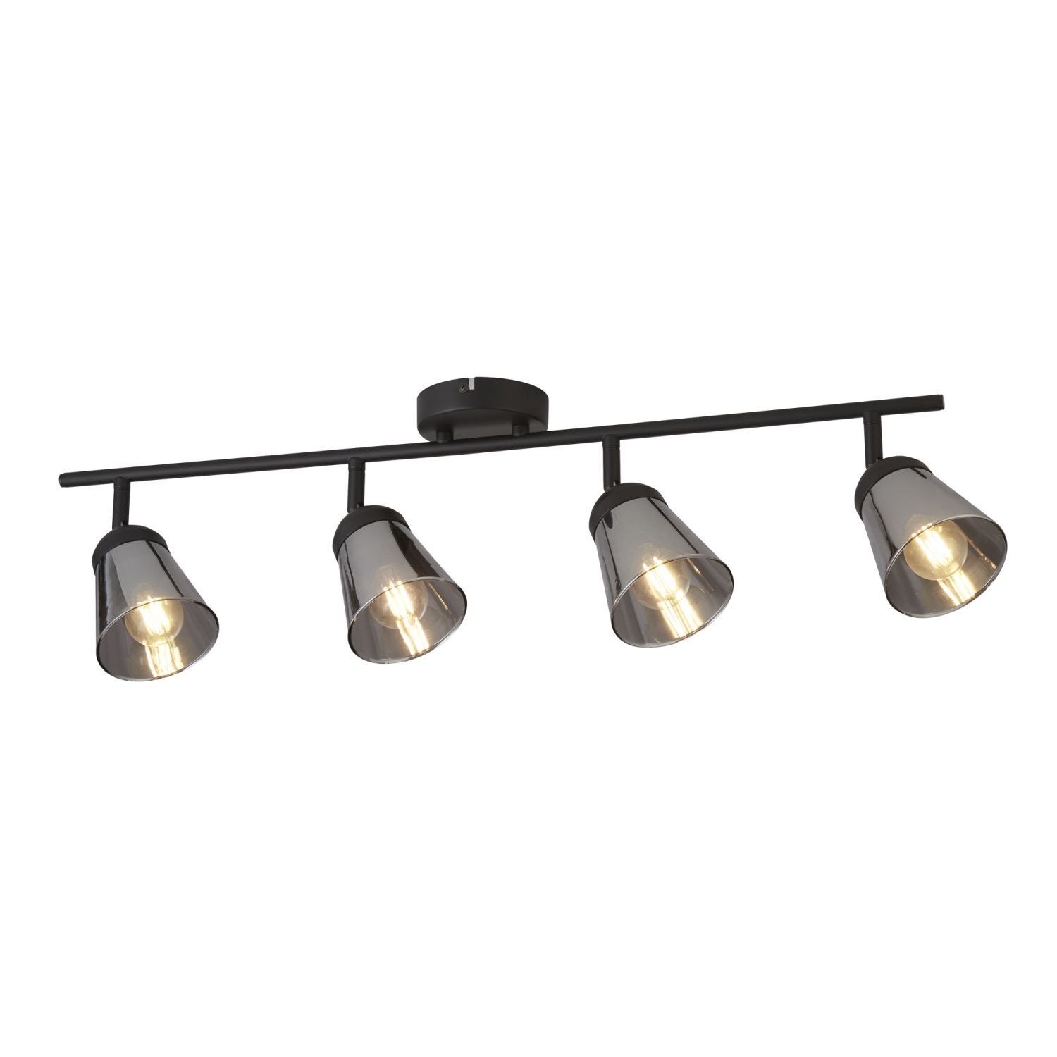 Spot de plafond 4 flammes L : 83 cm noir gris fumé E14