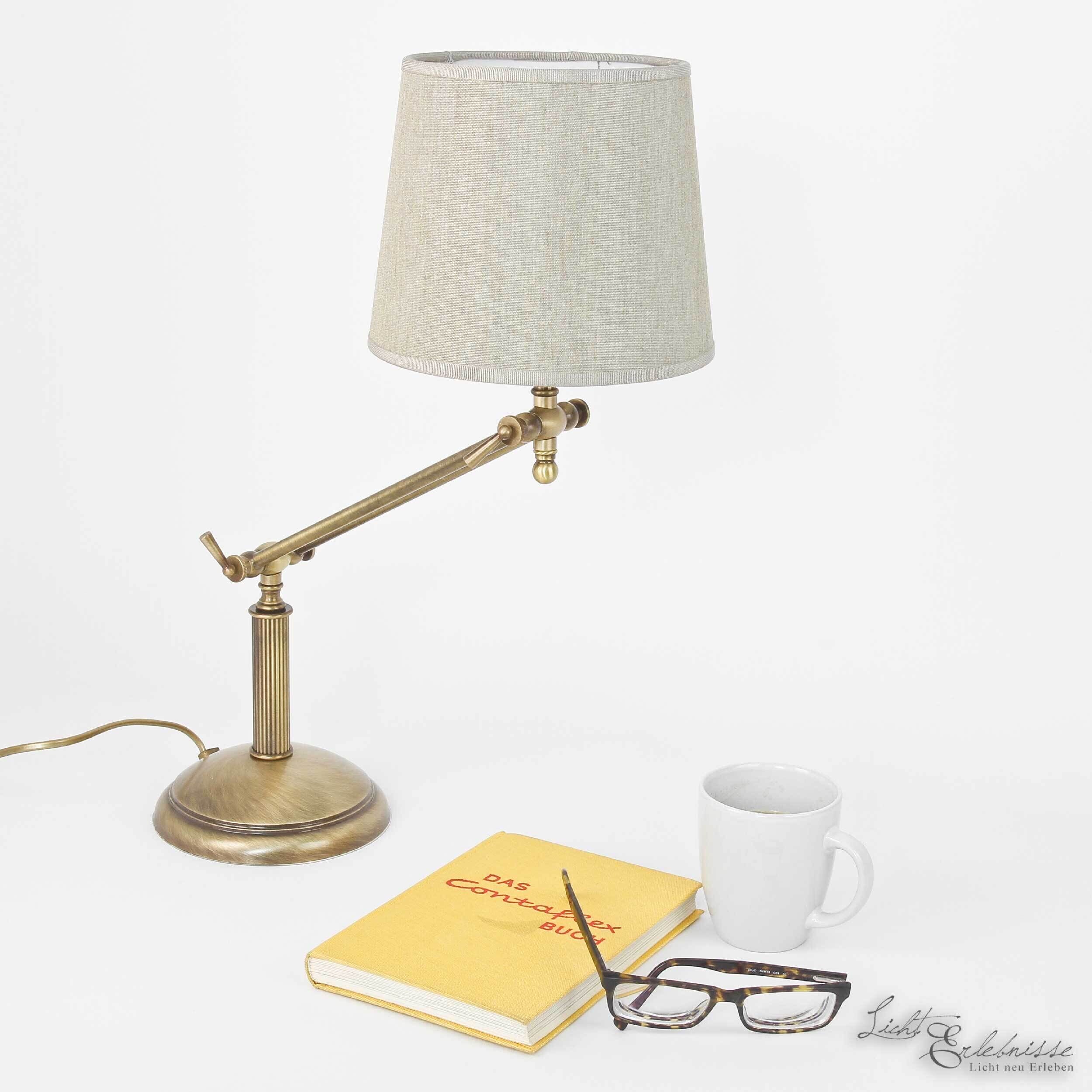 Lampe de table Bronze Clair Abat-jour en tissu Snodo