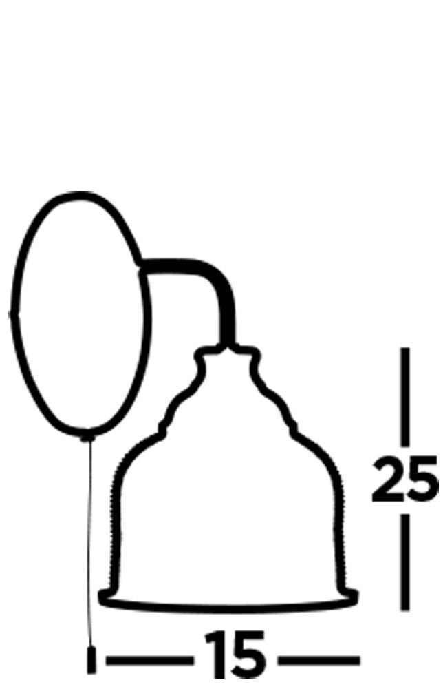 Applique murale argentée claire E27 verre métal avec interrupteur Applique murale argentée claire E27 verre métal avec interrupteur