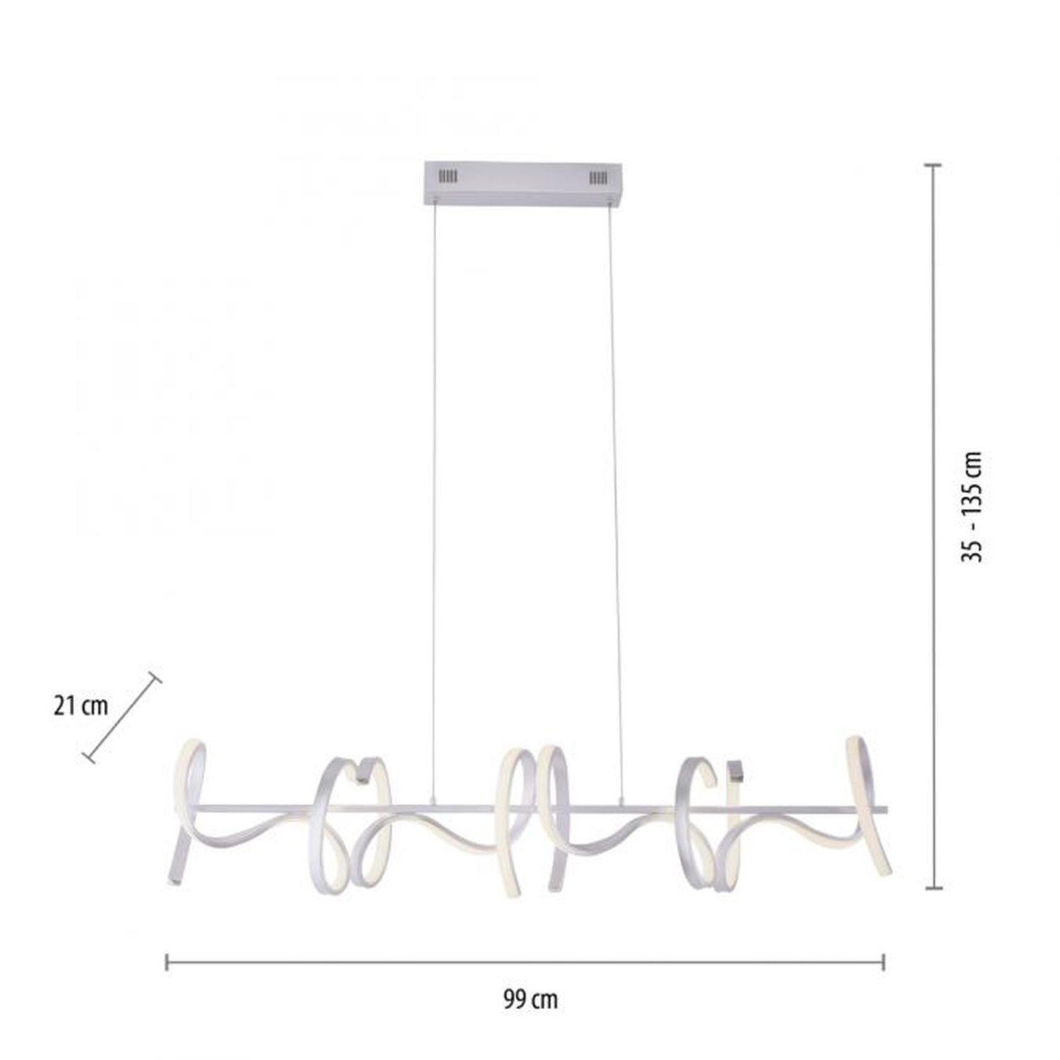 Suspension LED dimmable blanc 10 W 1330 lm L:99 cm