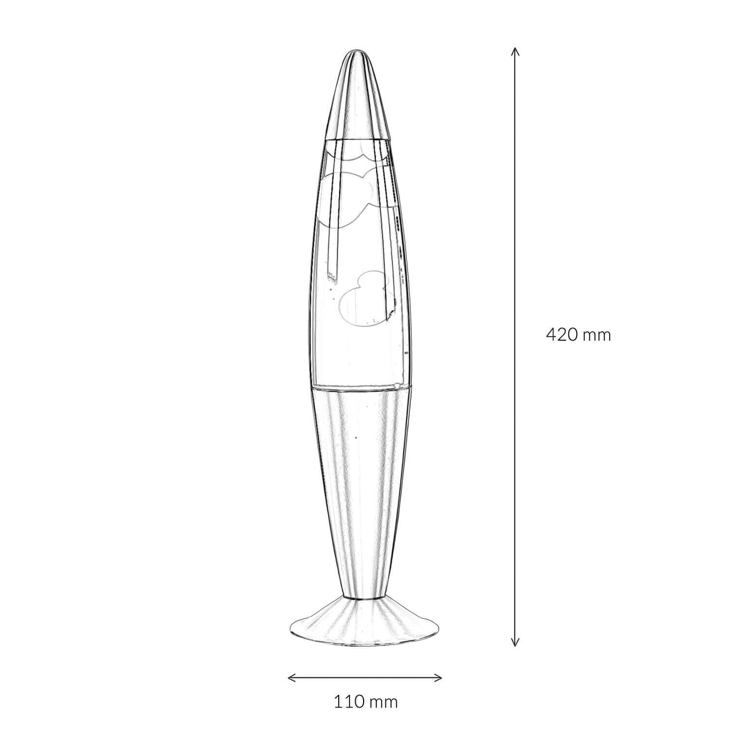 Lampe à lave rose JENNY liquide transparent 42cm