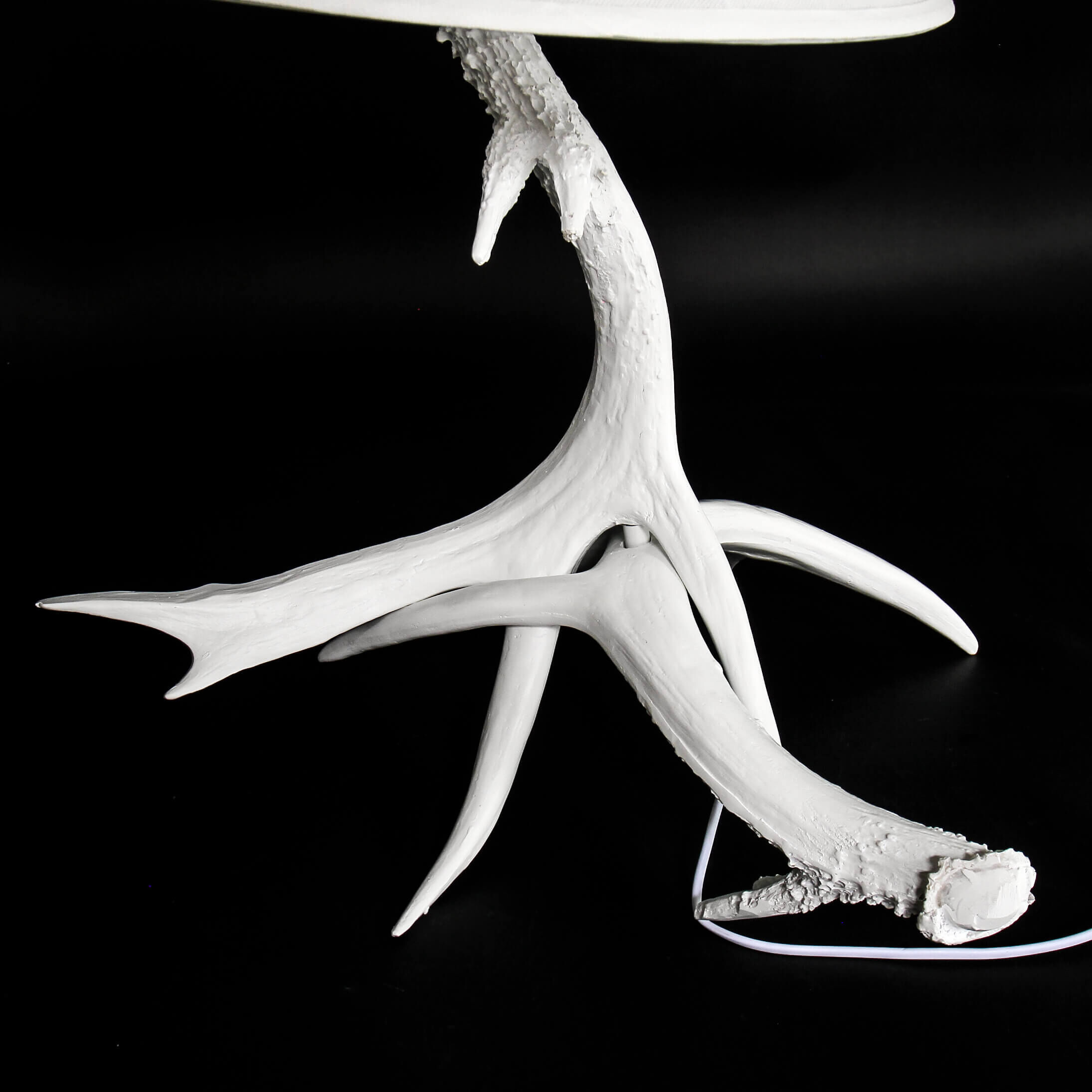 Lampe de table blanc optique bois de cerf Geweih, Tier, Vogel