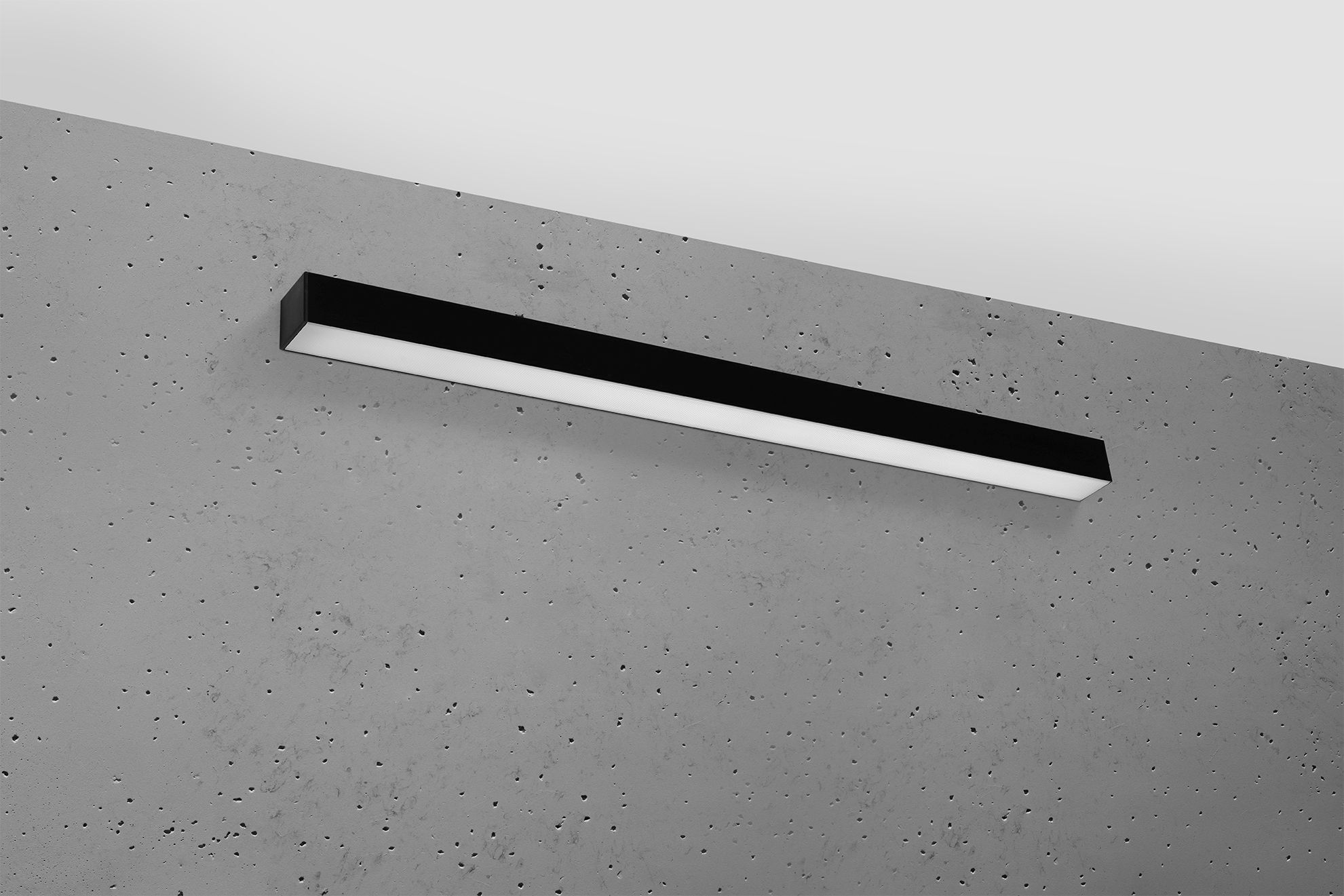 Applique murale LED métal 90 cm de long 4000 K Downlight noir
